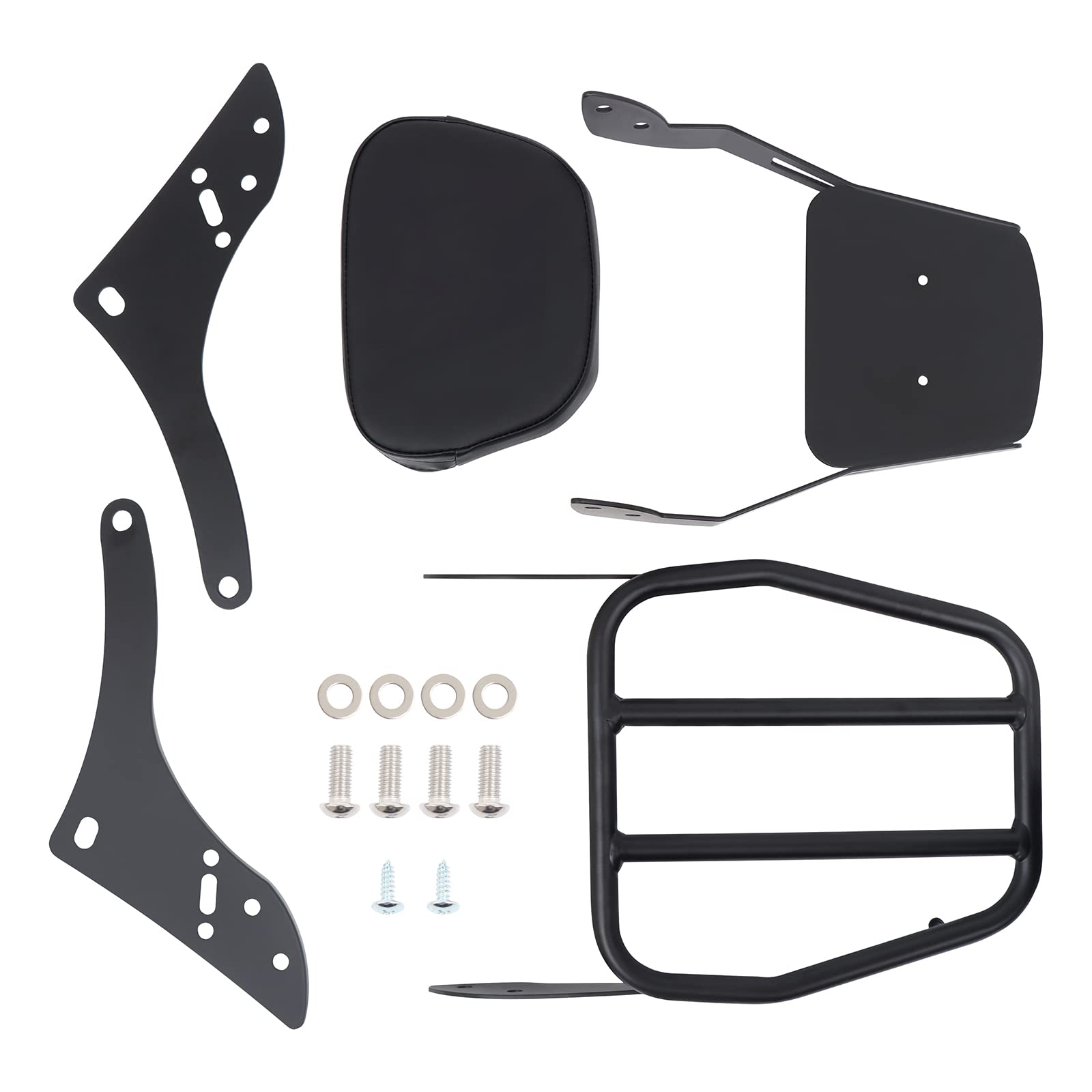 Worldmotop Motorcycle Sissy Bar Backrest Rear Passenger Seat Replacement For Honda Cmx 500 Rebel Cmx 300 Cmx500 2017-2023 Detachable Backrest Pad (A)