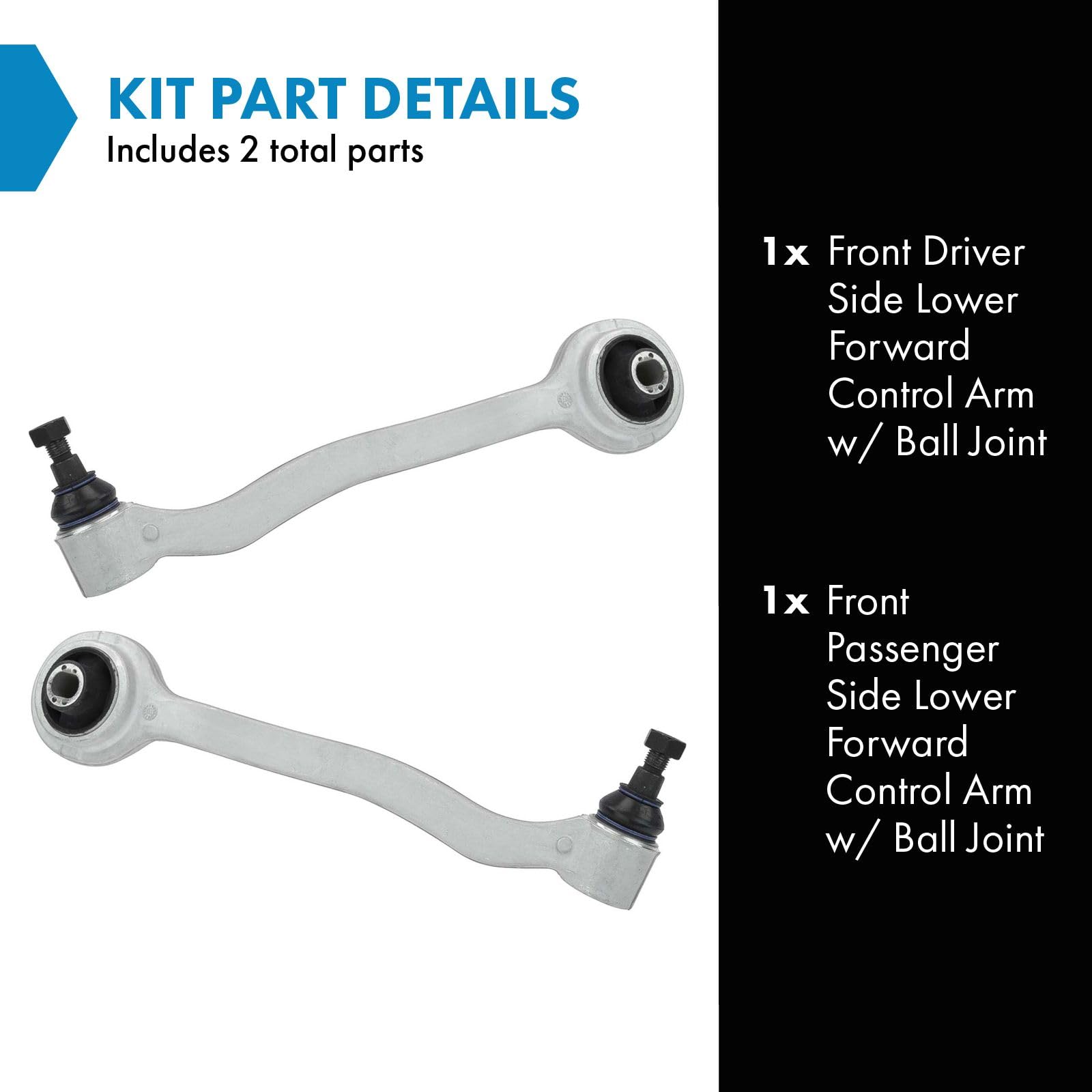 Trq Front Lower Control Arm With Ball Joint Set - Compatible With 2000-2006 Mercedes-Benz Cl500, Cl55 Amg, Cl600, Cl65 Amg & Mor