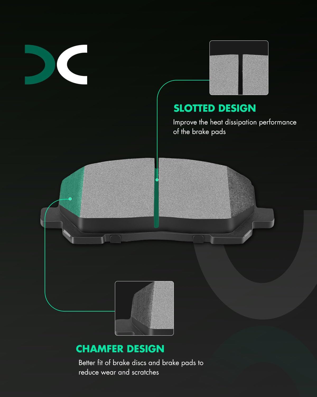 Scitoo D884 D996 Front Rear Brake Pads Sets Fit For Toyota For Highlander 2004-2007