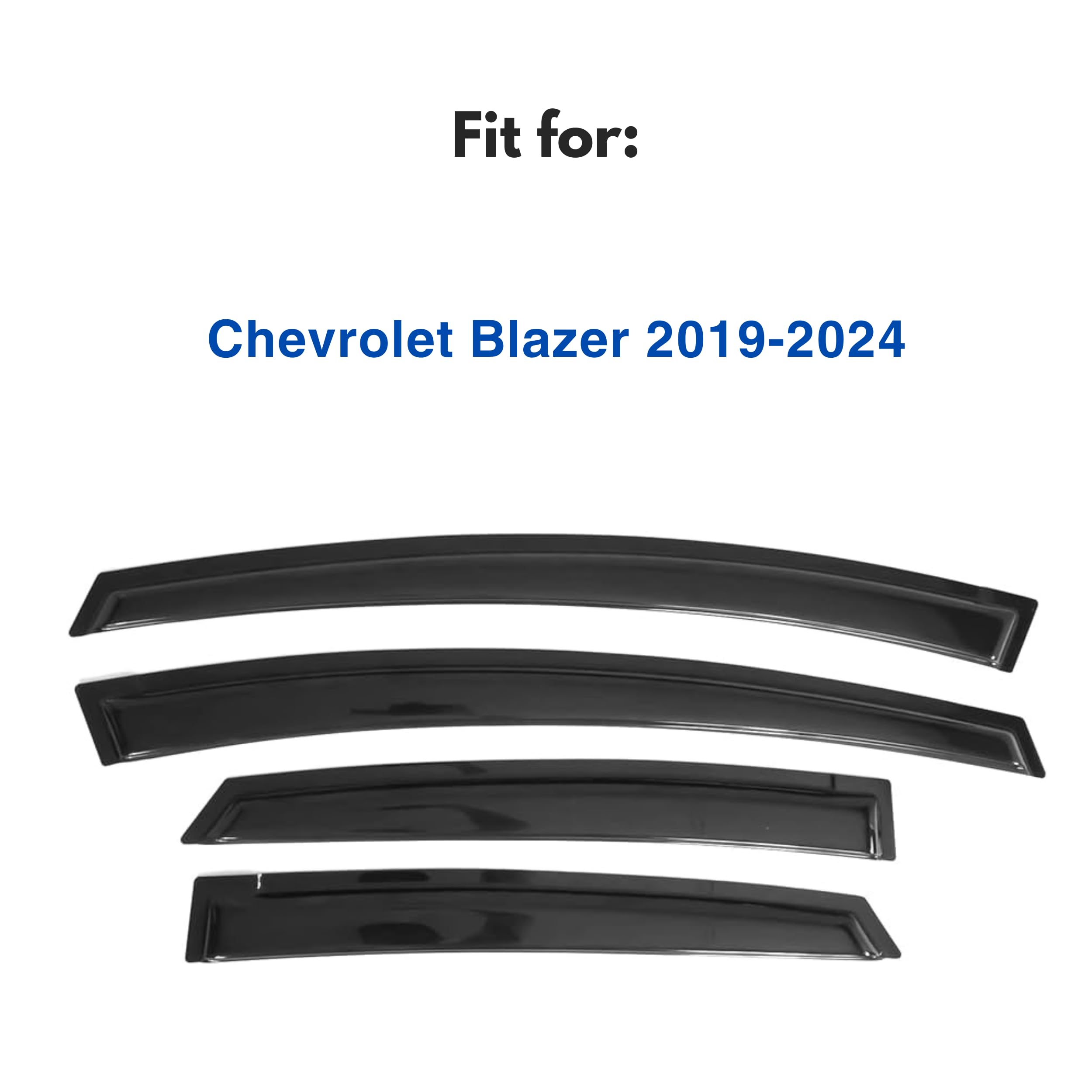 Ig Window Visor For Chevy Chevrolet Blazer 2019-2024, Rain Guard Tape-On Extra Durable Sun Wind Side Vent Window Deflector, 2019