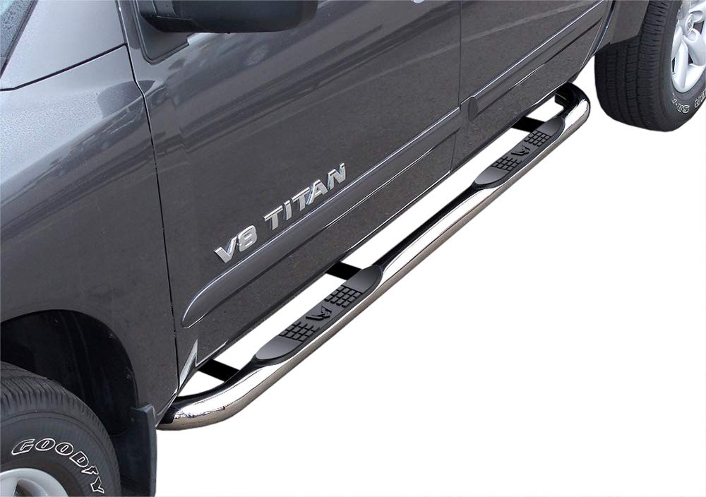 MaxMate 3'' Nerf Bars Compatible with 2004-2015/2017-2024 Nissan Titan; 2016-2024 Titan XD | Crew Cab | WB2N31327 | Side Step Ra