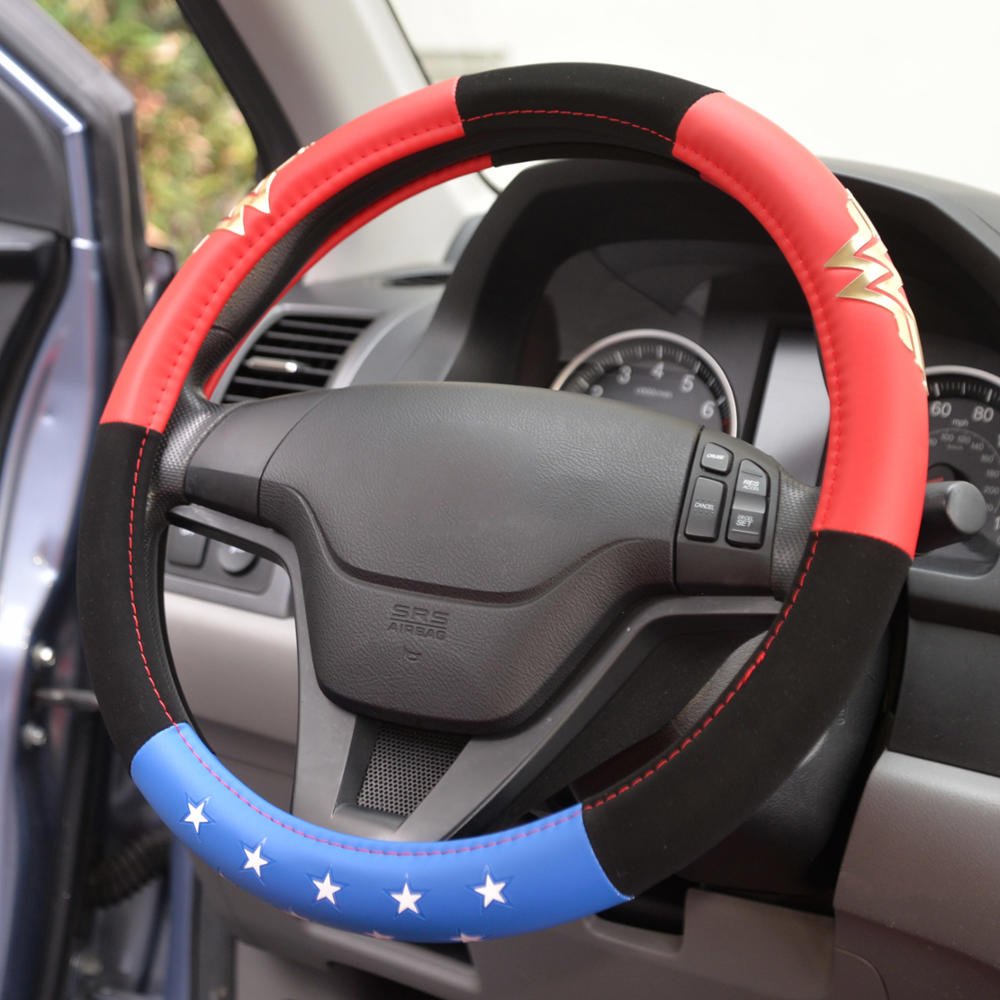 Bdk Warner Bros Dc Comics Wonder Woman Steering Wheel Cover - Car Accessories For Women, Superhero Heroine Gift Ideas, Original