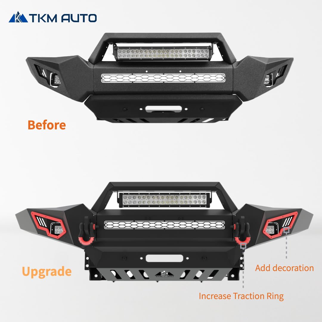 TKMAUTO Tacoma 05-15 Front and Rear Bumper - Black Heavy-Duty Protection for Off-Road Use