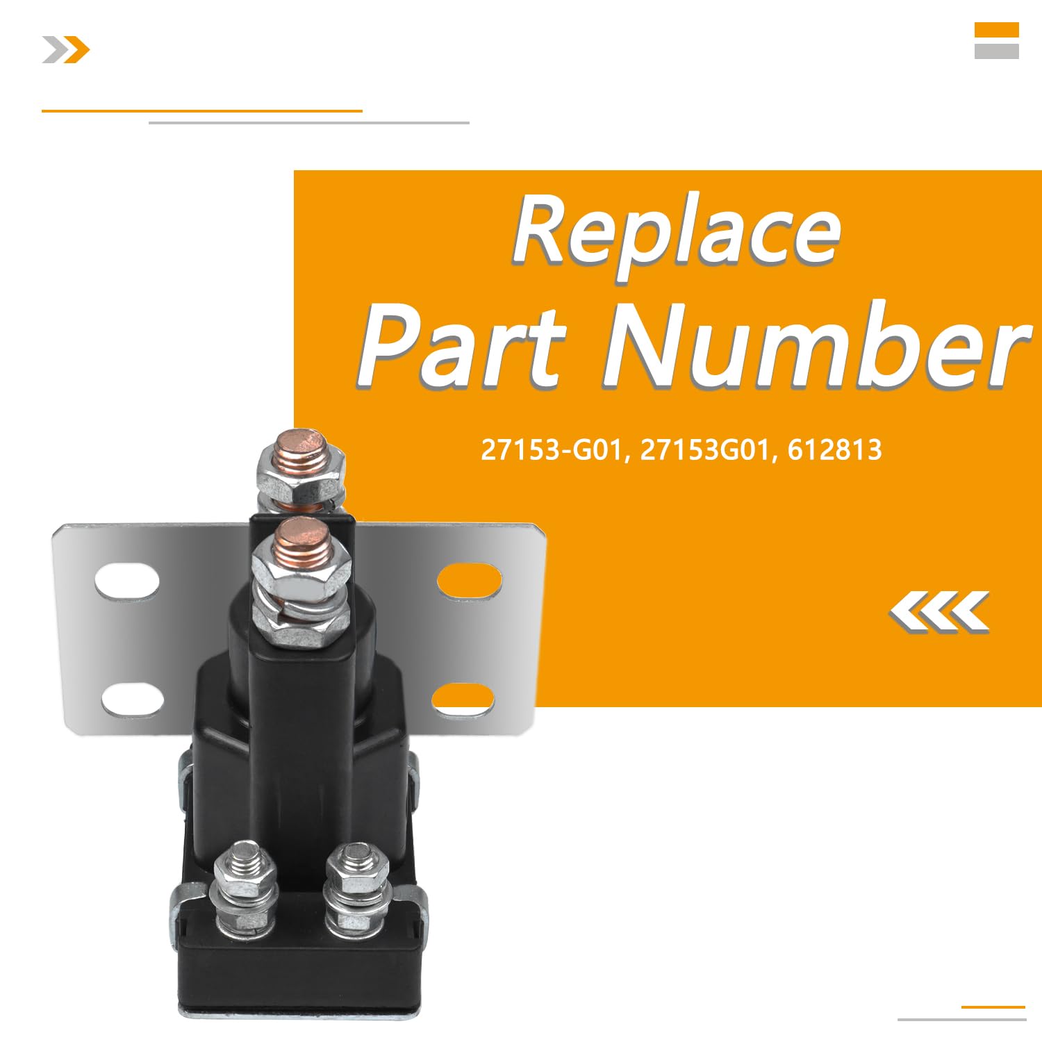14V Golf Cart Solenoid Compatible With Ezgo Txt Gas Golf Cart 1994-Up 4 Terminal Solenoid Replace 27153G01, 612813