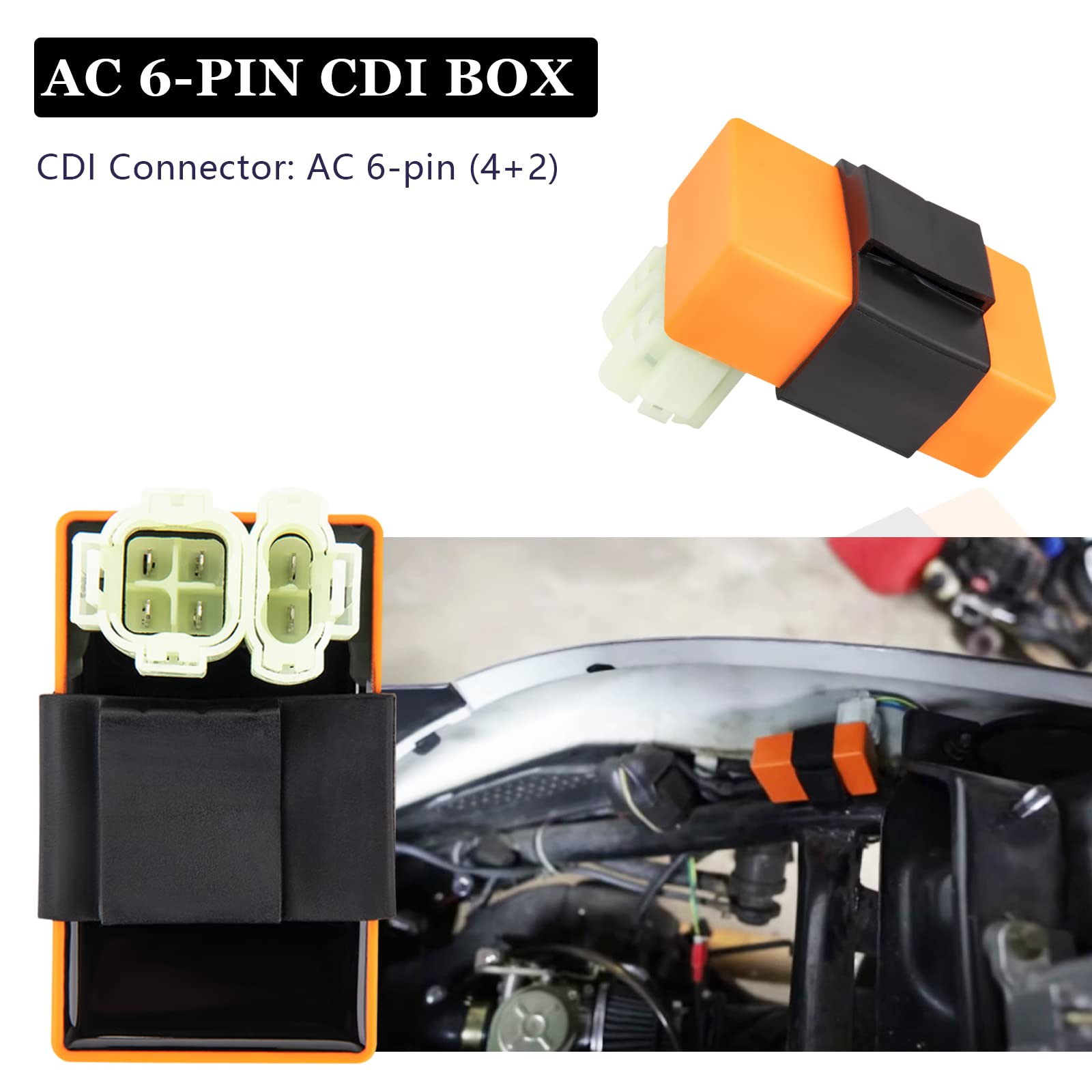 GDDGHS GY6 Ignition Coil Kit - 150cc/125cc/50cc ATV, 6 Pin AC CDI, Voltage Regulator, Rectifier, A7TC Spark Plug