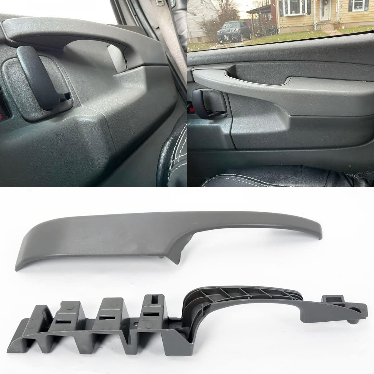 Ecotric Interior Pull Handle Door Armrest Compatible With 2003-2019 Chevrolet Express Van Gmc Savana Left Driver Side Replacemen