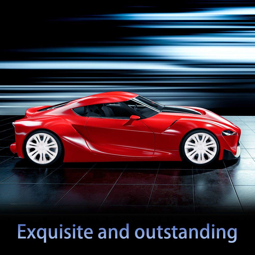 Aumohall 14 Inch Car Vehicle Chrome Wheel Rim Skin Cover Automotive Hubcap Wheel Cover Replacement Hubcaps Rim Protection Access