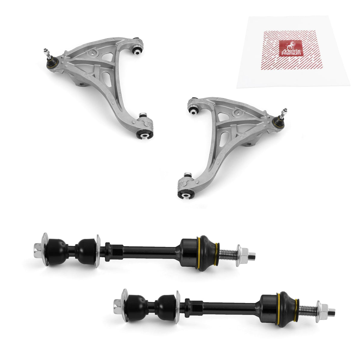 Metrix Premium Chassis Parts - 4 Pc Front Lower Control Arm & Front Sway Bar Stabilizer End Link Kit Fits 05-08 Ford F-150 4Wd,