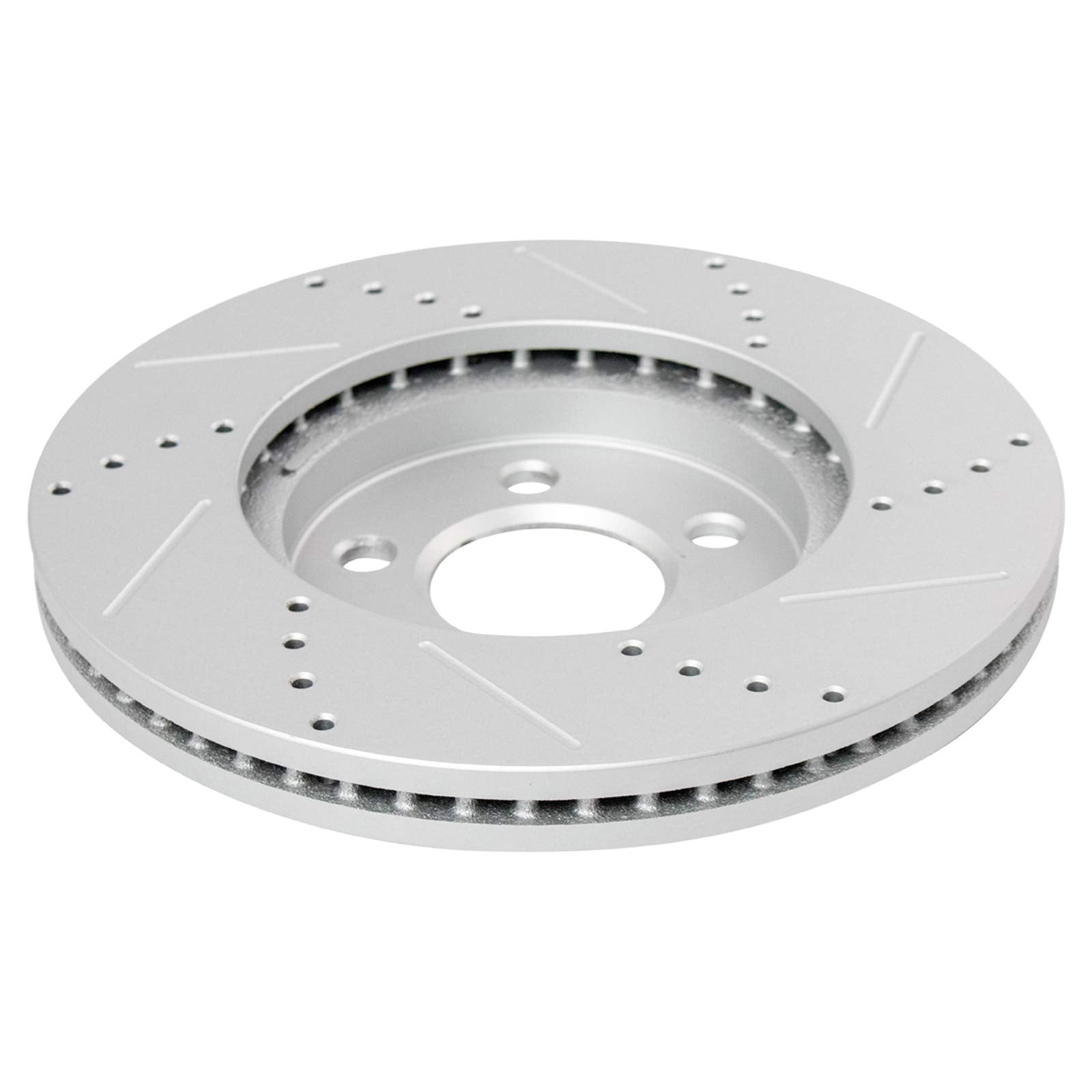 Trq Front Performance Brake Rotors Set Premium G-Coated Cross Drilled & Slotted Compatible With 2003-2011 Ford Crown Victoria Li