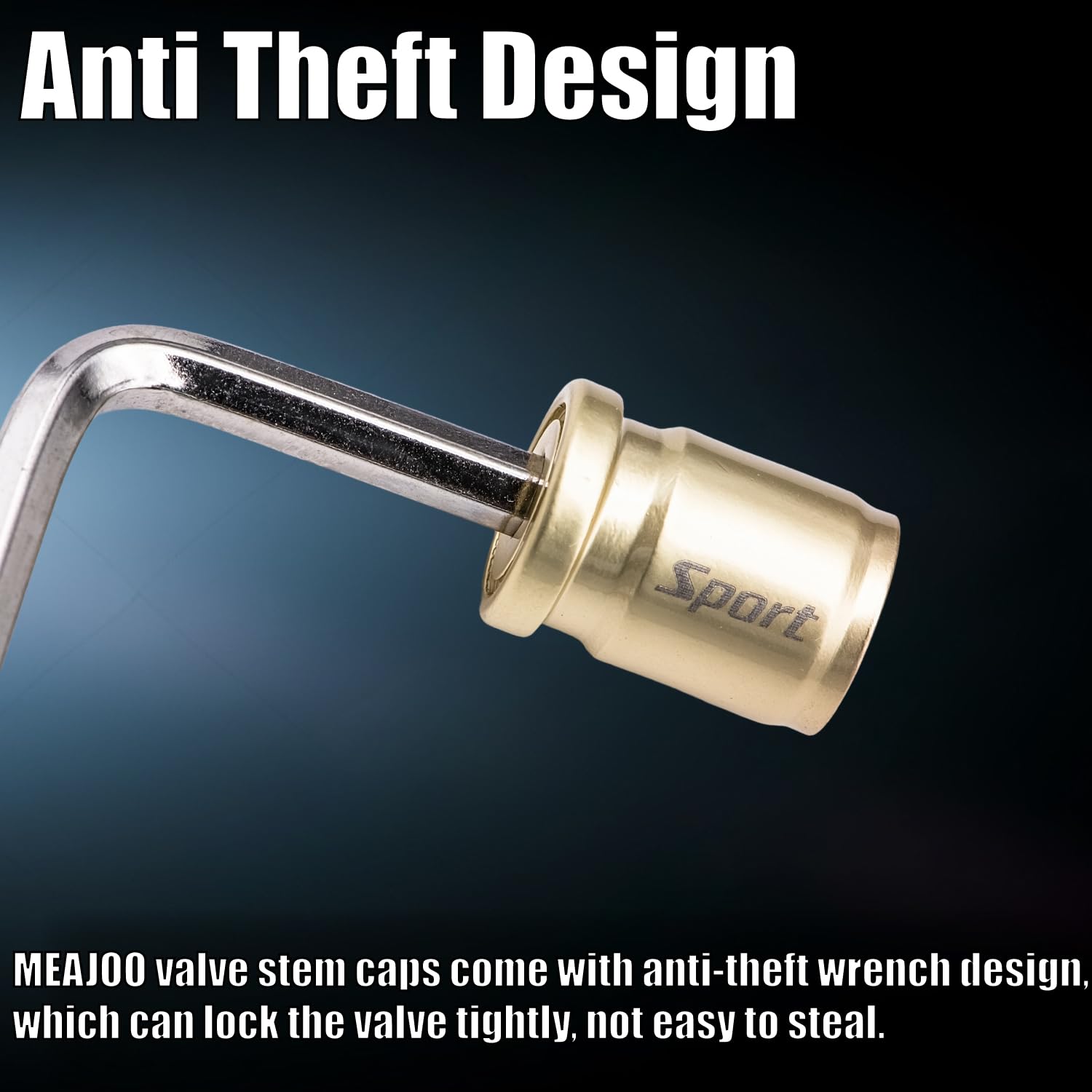 Meajoo 4 Pcs Anti Theft Car Tire Valve Stem Caps, Universal Aluminum Tire Valve Caps With O Ring Rubber Seal Fit For Cars, Truck