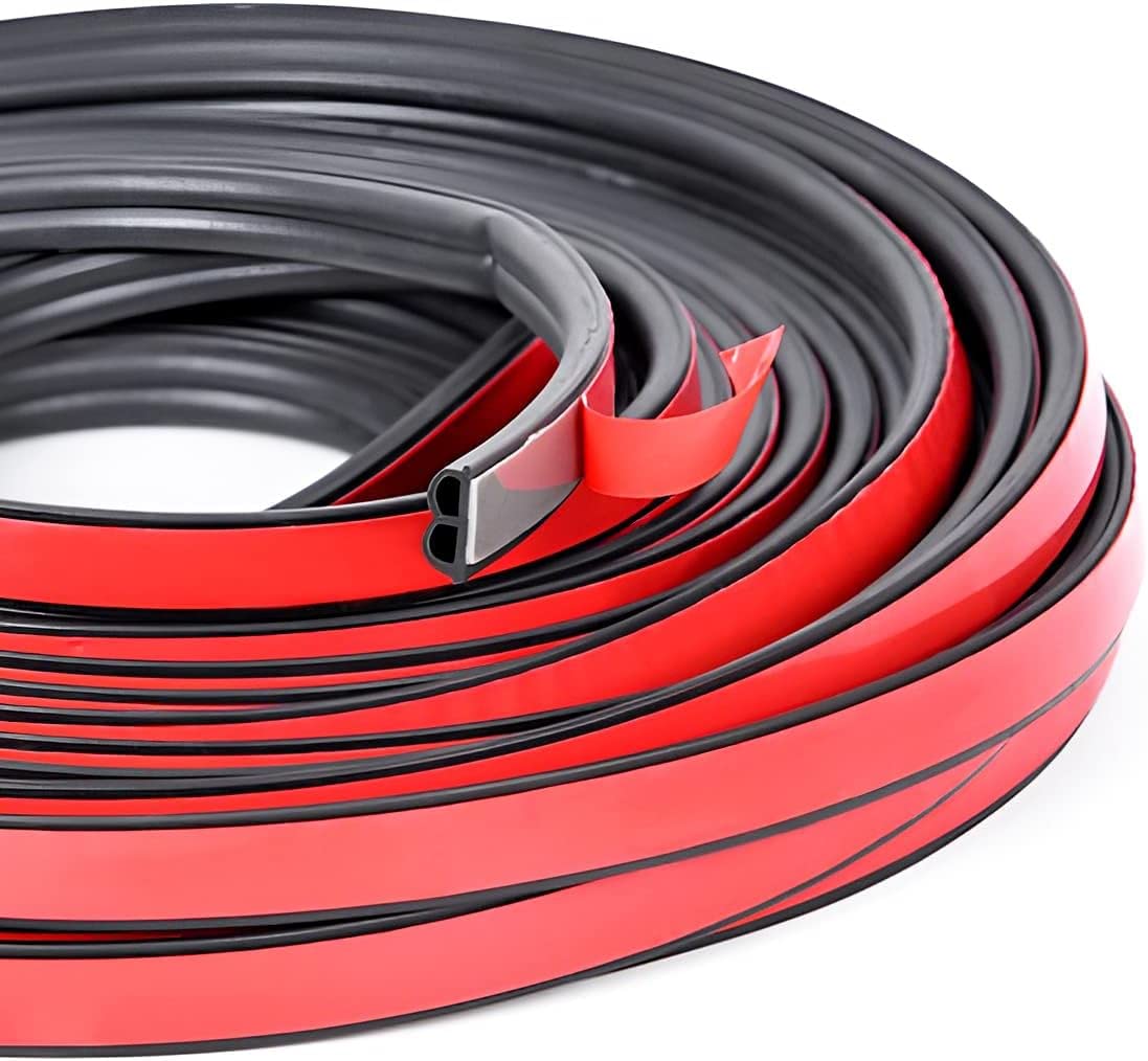 Car Door Rubber Seal Strip, Double Layer 5 Holes Self Adhesive Sealing Stickers, Noise Insulation Weatherstrip Car Door Edge Protector, Auto Interior Accessories For Car Door Tailgate (32.8Ft)