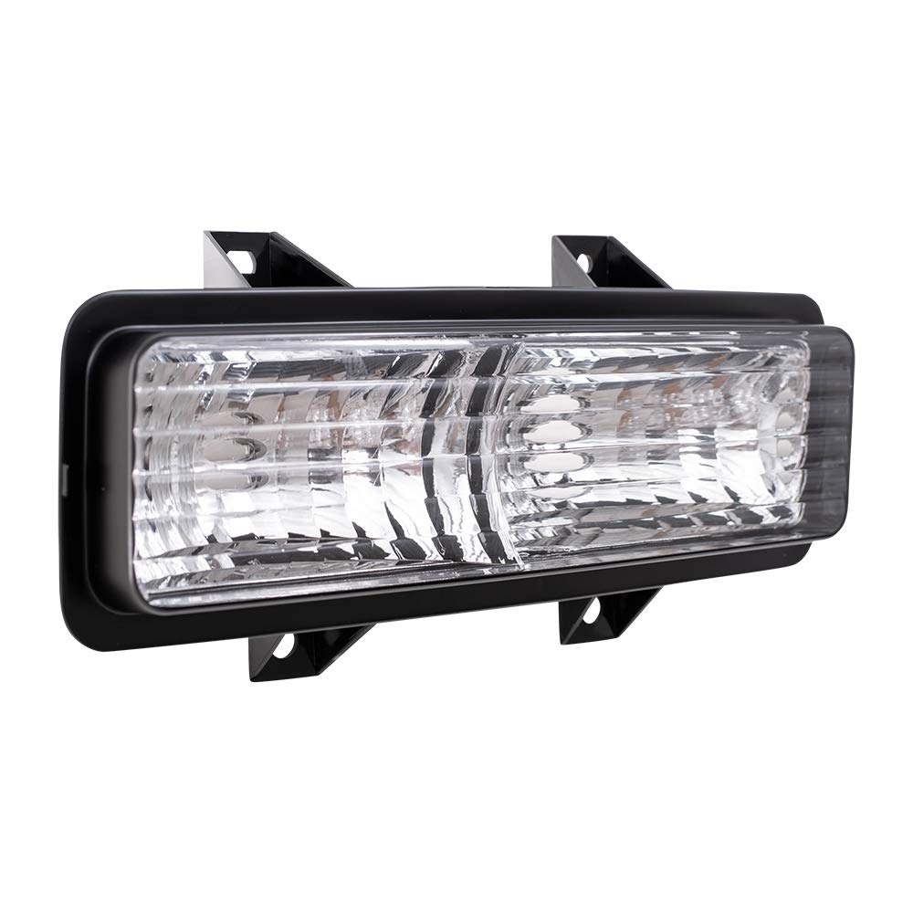 Brock Replacement Driver and Passenger Set Park Signal Front Marker Lights Compatible with 1989-1991 R/V Pickup Truck Suburban B