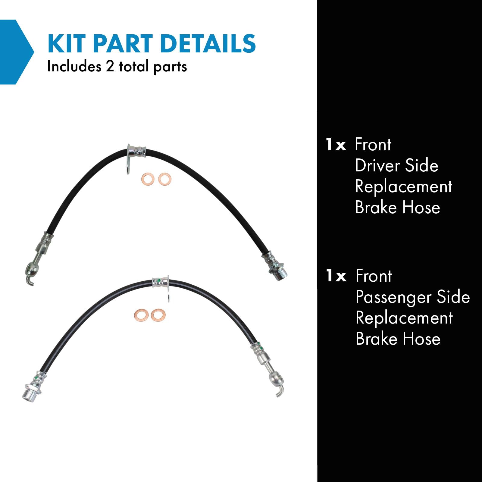 Trq Front Brake Hose Set Compatible With 2002-2003 Lexus Es300 2004-2006 Es330 2002-2006 Toyota Camry 2004-2008 Solara