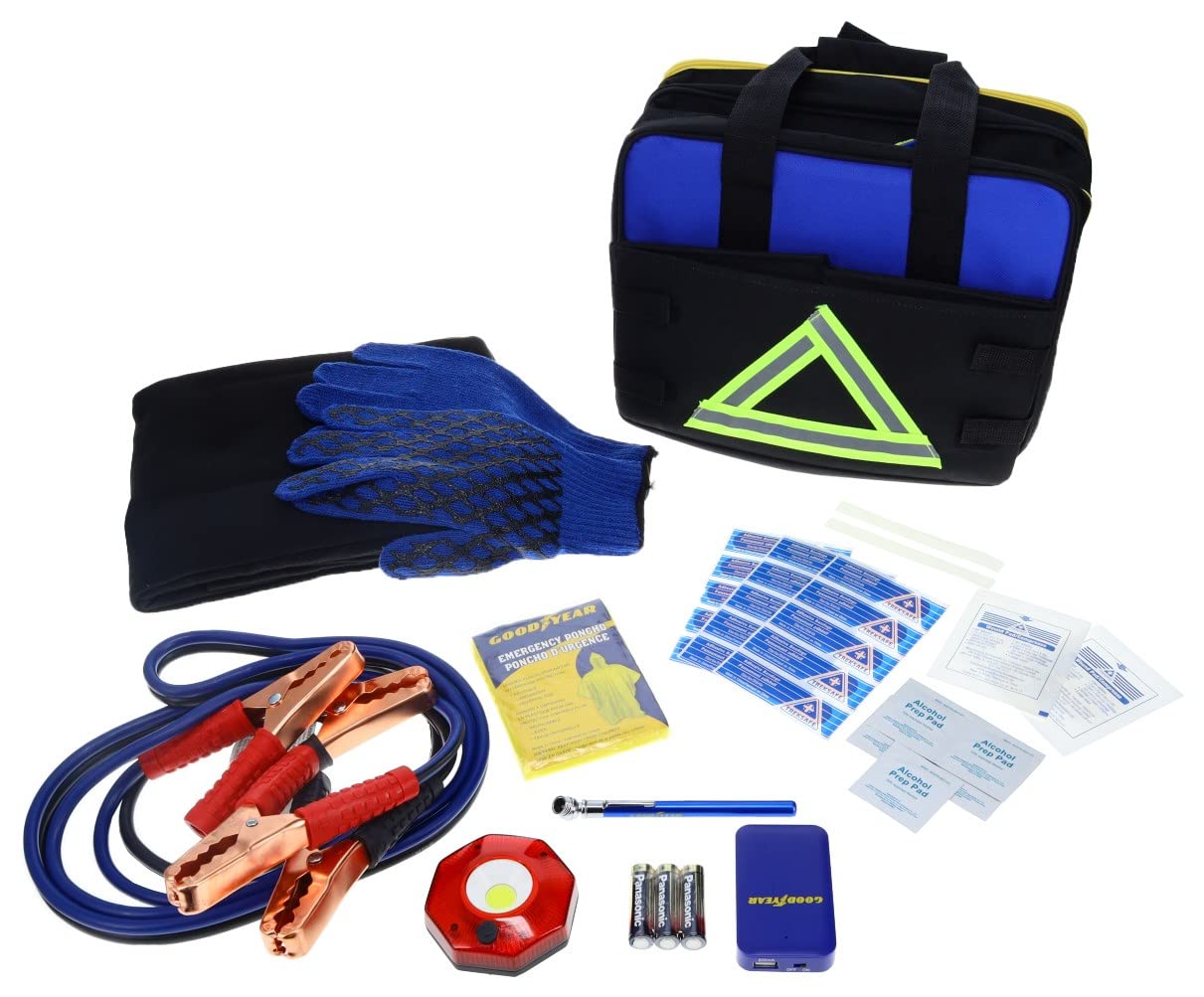 Goodyear Safety And Storage Kit 2 In 1 Gy5011 Car Accessories For Women And Men First Aid Roadside Assistance Kit