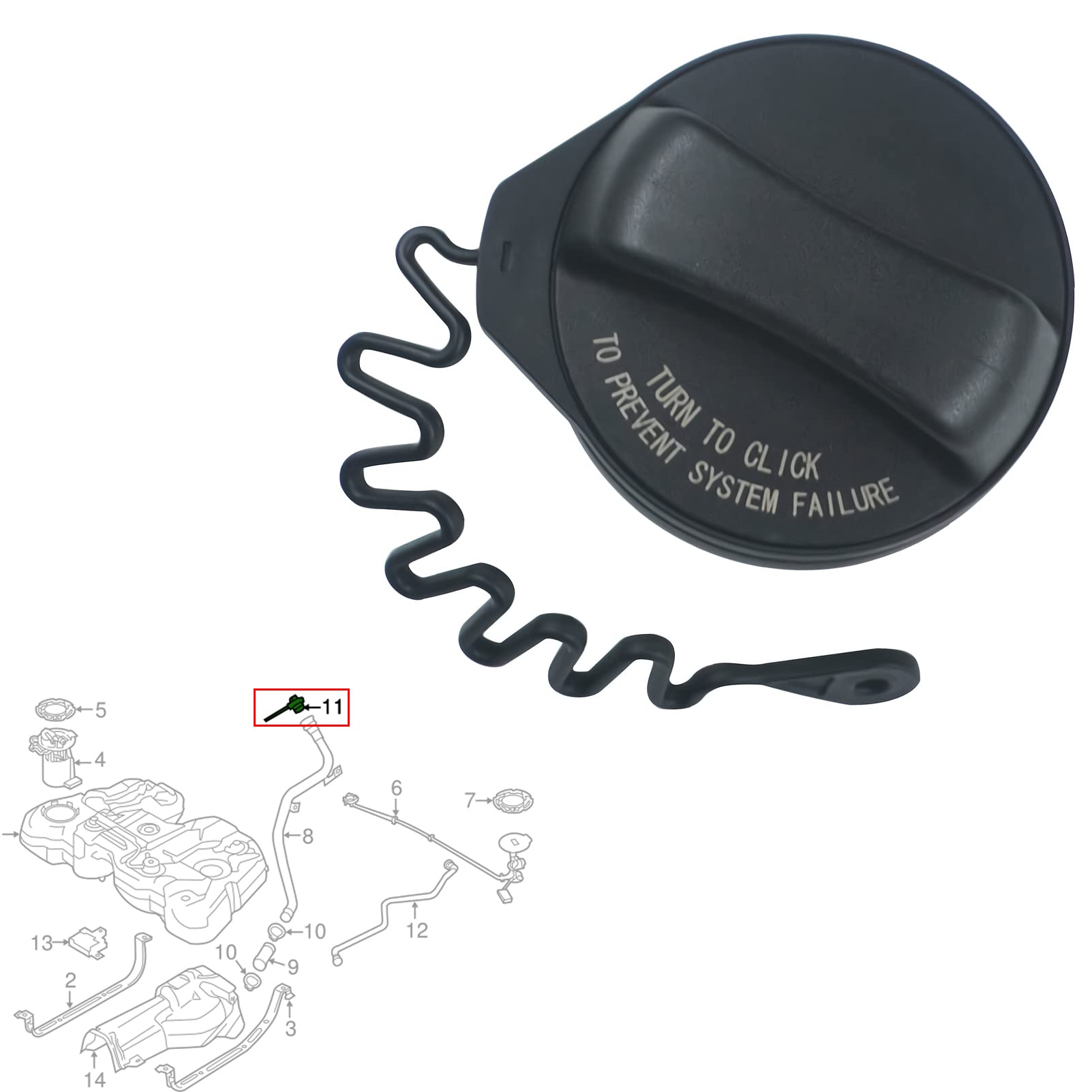 Gas Cap, Fuel Tank Cap Fits Volvo Xc60, Xc70, Xc90, S60, S80, V60, V60 Cross Country,V70 2003 2004 2005 2006 2007 2008 2009 2010 2011 2012 2013 2014 2015 2016 2017 2018, Replaces Oe # 31392044