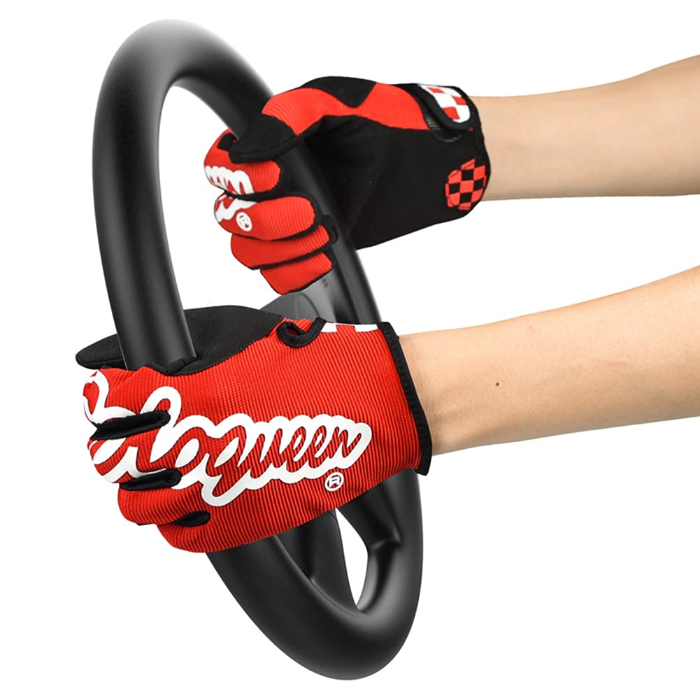 Solo Queen Sim-Racing Gloves For Simulator Steering Wheel Games And Karting Glove (Red, M)