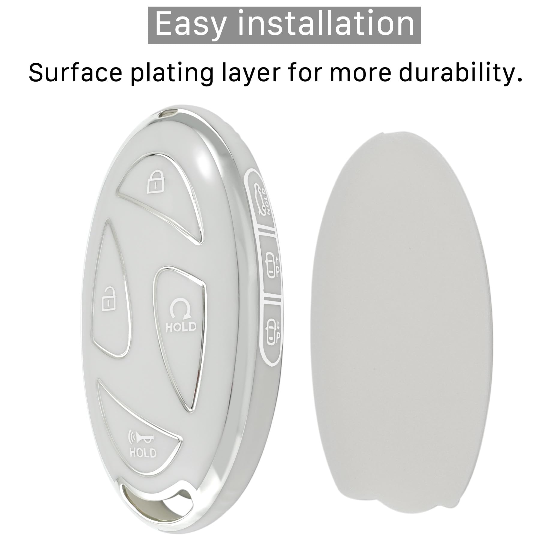 Kirsnda For Hyundai Key Fob Cover With Keychian,Tpu Protection Key Case Compatible With Ioniq 6 Grandeur Gn7 Kona 2023 2024 Smar