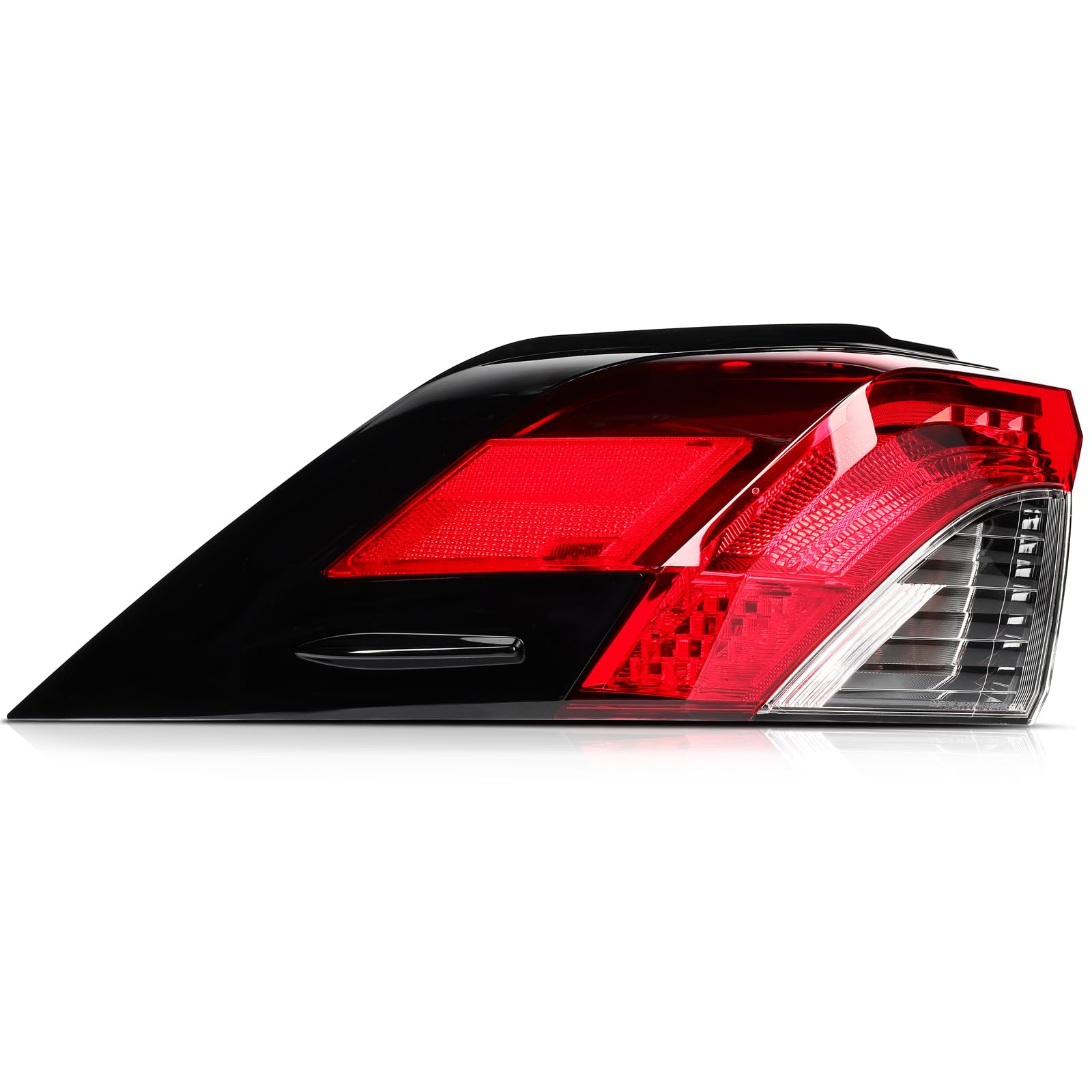 LSAILON Left Outer Side headlight Assembly Replacement 2019-2023 for Toyota RAV4 Chrome Housing Red Lens Bulbs Not include