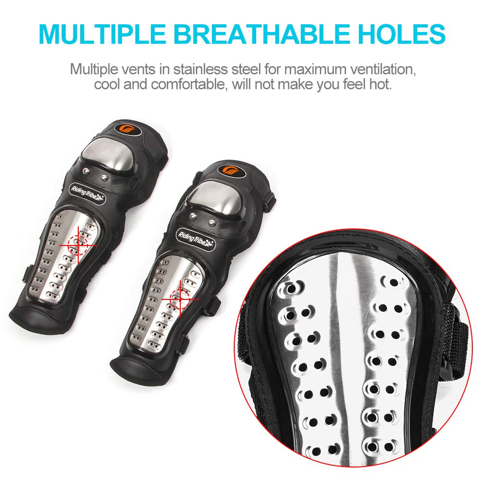 4Pcs Adults Alloy Steel Motorcycle Knee Pads Elbow Guards Motocross Knee Shin Pads Protector