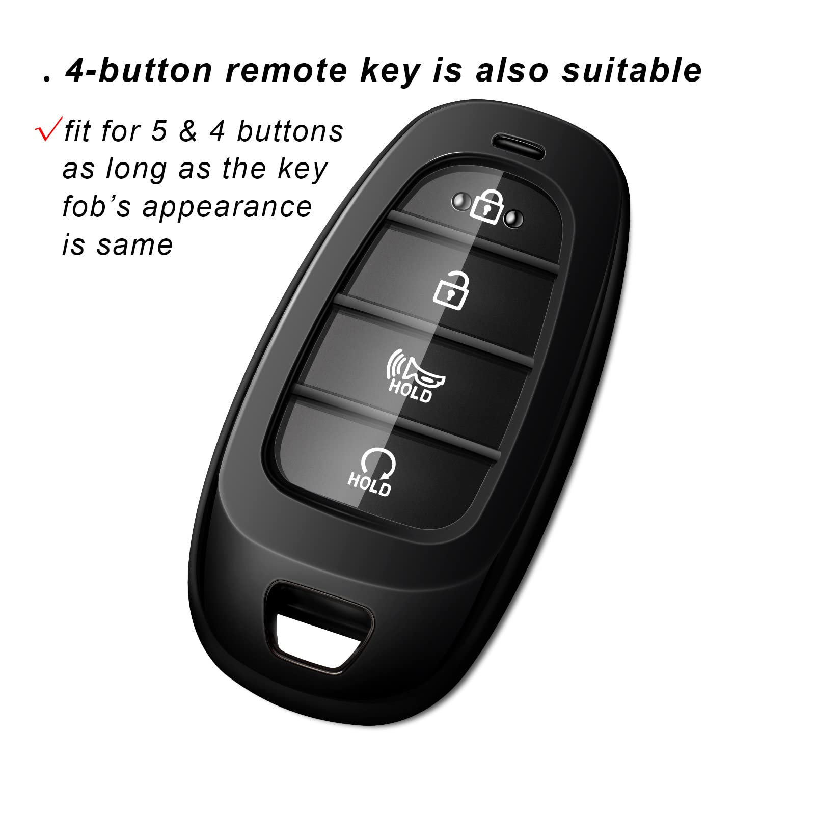 Tengare Car Key Fob Cover Keychain Holder Protector Case Automotive Accessories Black