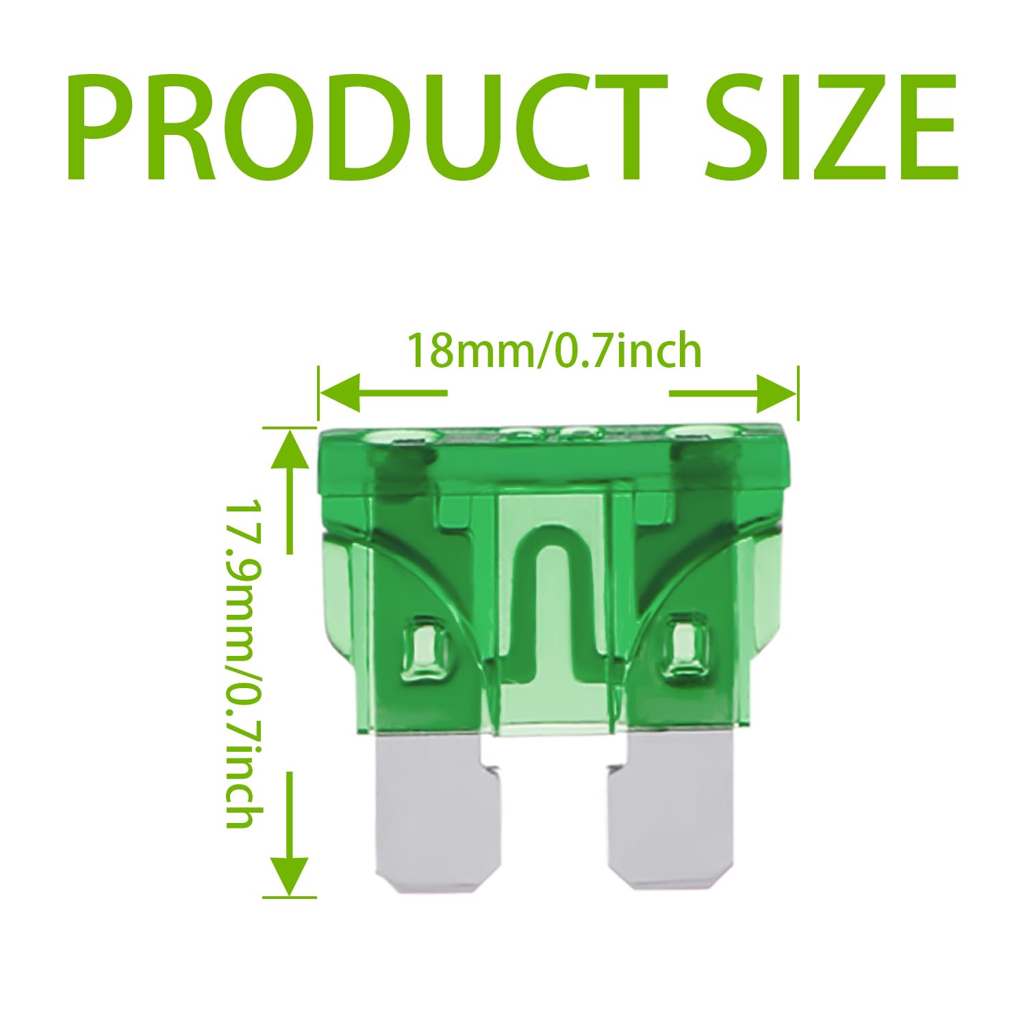 Bojack 50 Pcs 30A Standard Automotive Fuses (Ato/Apr/Ats) 30 Amp Car Fuses 32V (12/24V) Blade Fuse For Car Truck