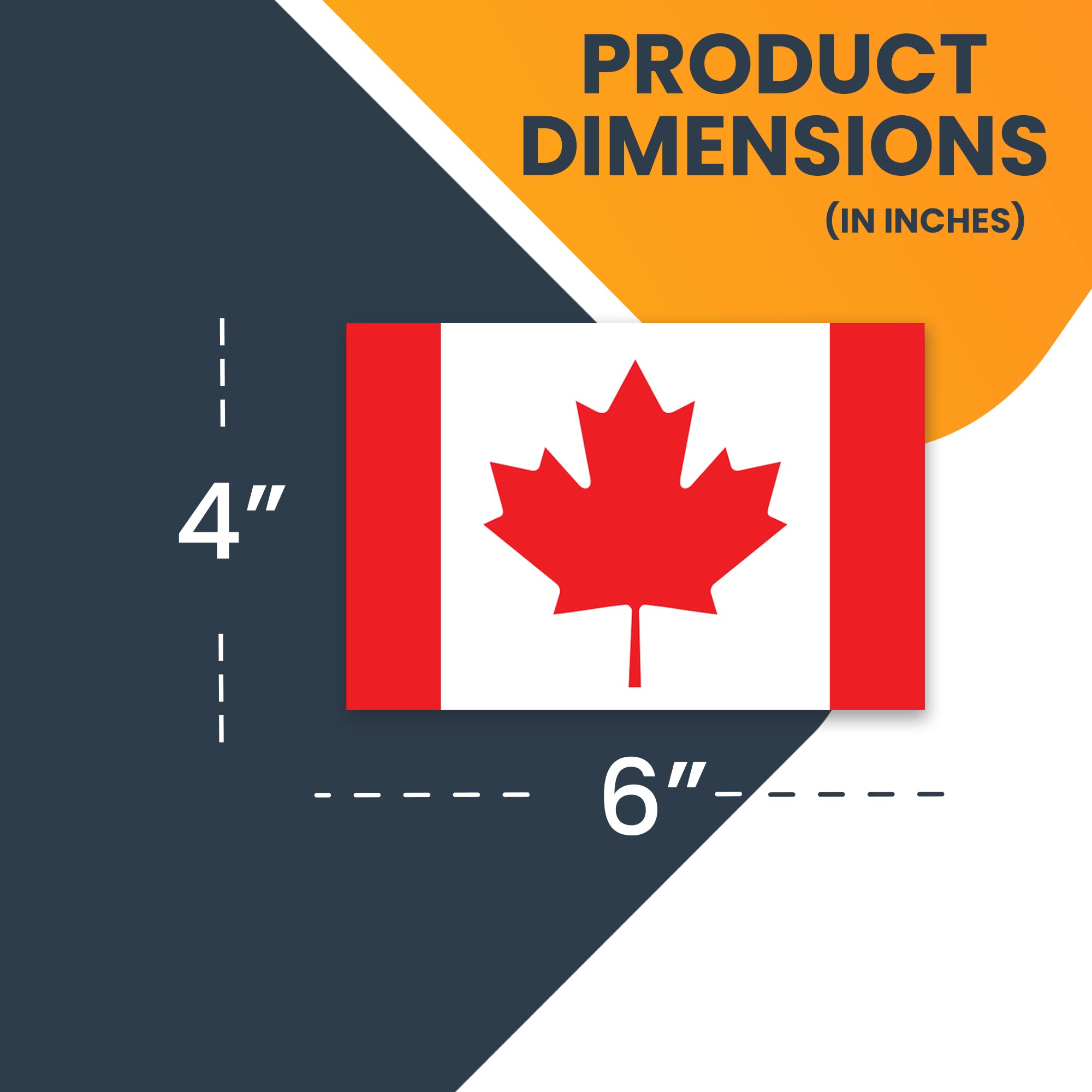 Magnet Me Up Canadian Flag Car Magnet Decal, 4x6 Inches, Heavy Duty Vinyl, Red/White, Model 46F-72