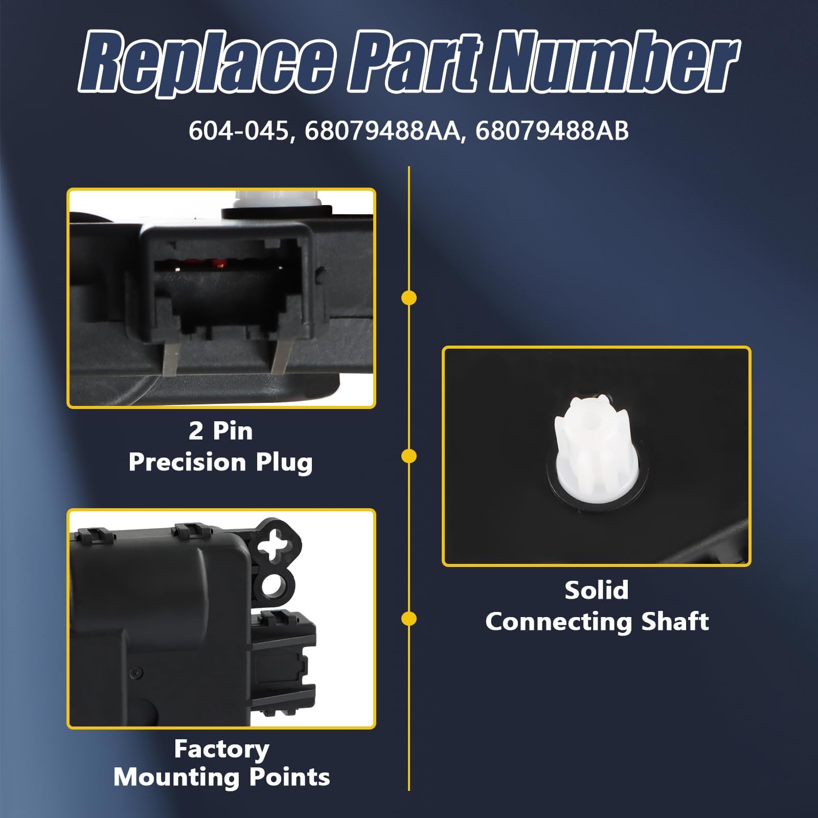 Himarklif Hvac Heater Blend Door Actuator With Gear Compatible With Jeep Grand Cherokee &Dodge Durango 2011-2013 Replaces# 68079488Aa 68079488Ab 604-045