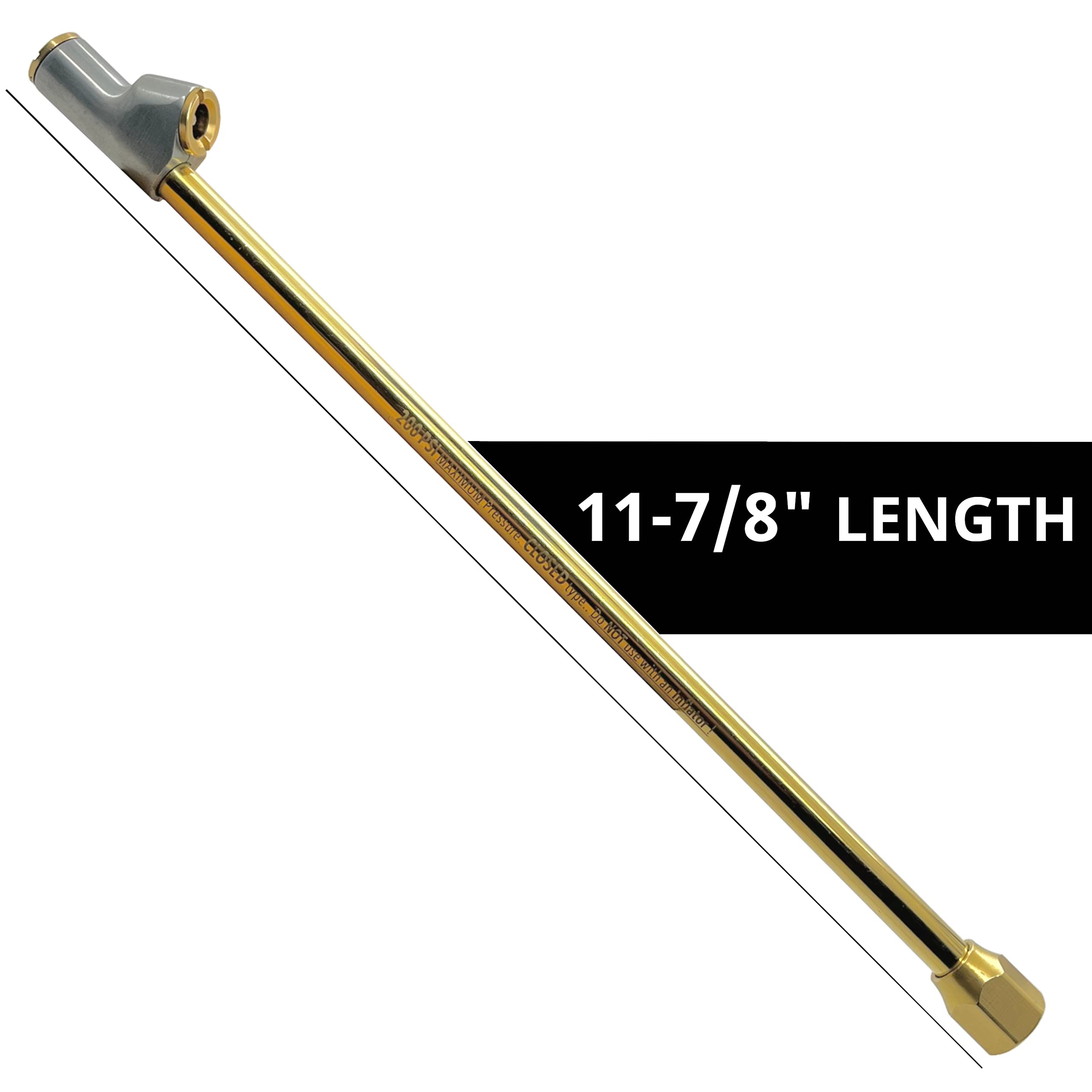 Semi Truck Air Chuck for Tires. Extended Reach Dual Head, 1/4 Inch FNPT, 200 psi. This Tire Air Chuck Fits RV, Dually Trucks, an