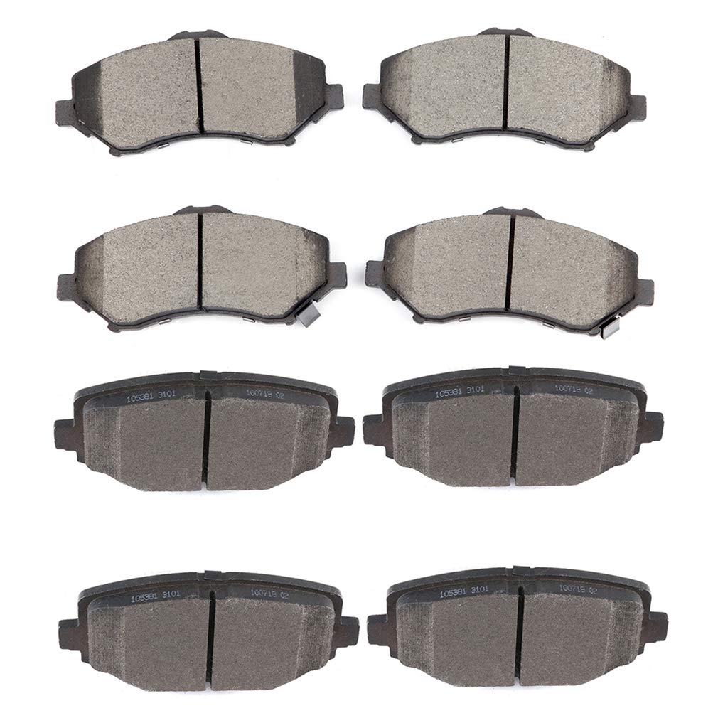 Cciyu D1273 D1596 Front & Rear Ceramic Brake Pads Set Fit For 12-16 For Chrysler Town & Country,12-16 For Dodge Grand Caravan,12