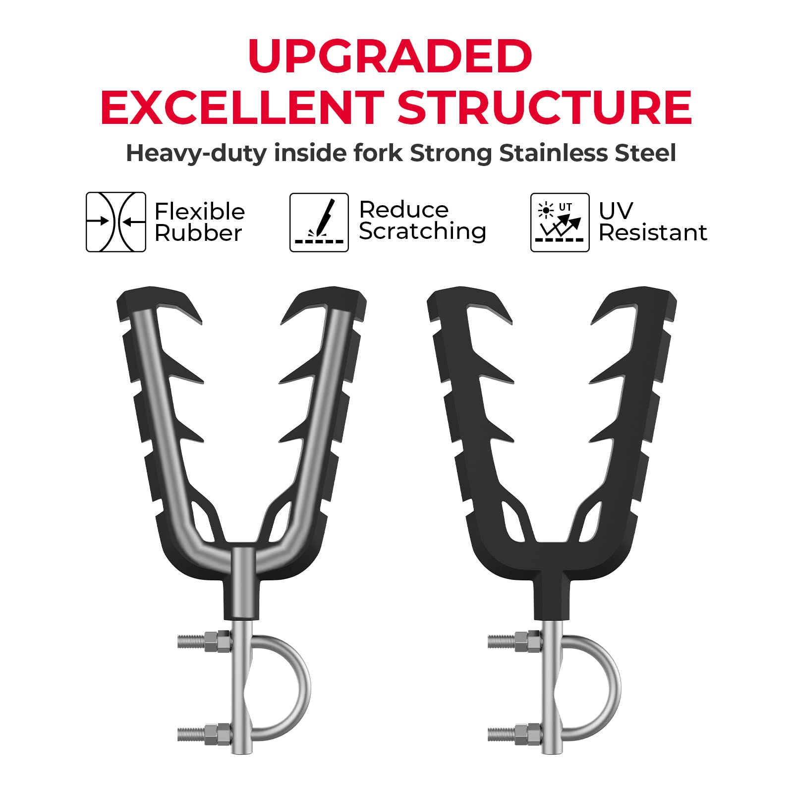 Kemimoto Atv Tool Holder Rack, Hunting Tool Holder Rack Mount With Rubber Straps Compatible With Atv Mobility Scooter Hunting Bike