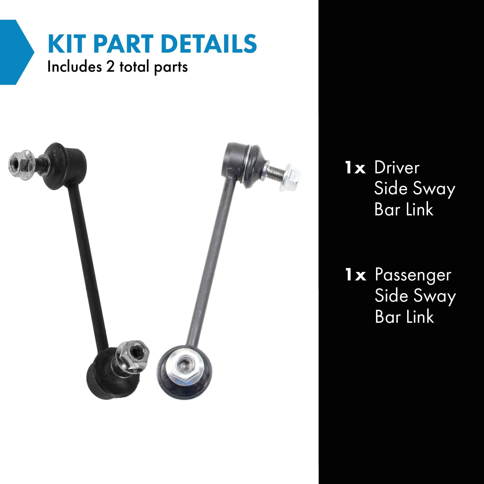 Trq Driver & Passenger Side Sway Bar Stabilizer Link Set Compatible With 2006-2010 Ford Fusion 2007-2009 Lincoln Mkz 2006 Zephyr