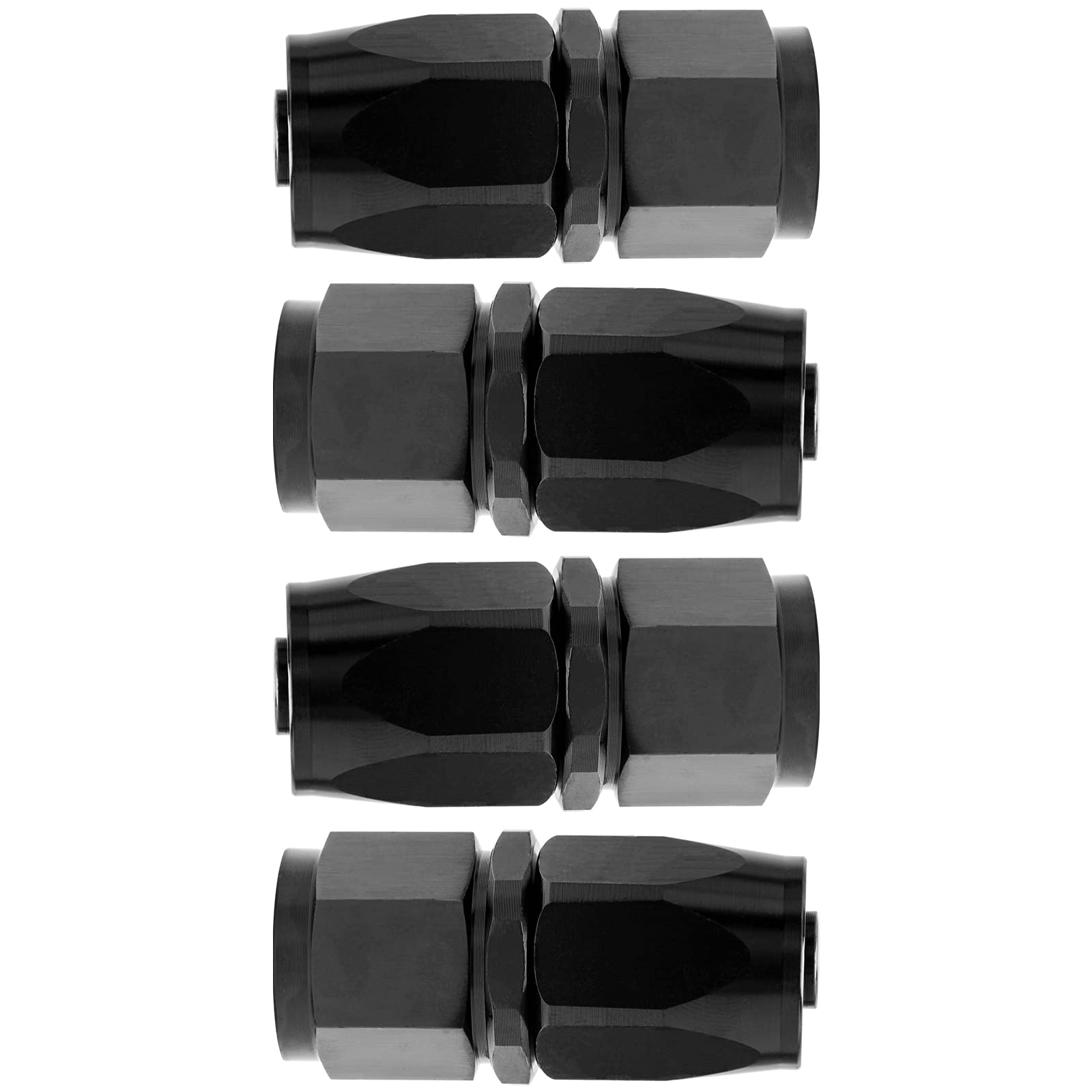 Shineyoo 10An Straight End Fitting 4 Pcs For Braided Fuel Oil Gas Line Hose End 10 An Fittings Aluminum Black