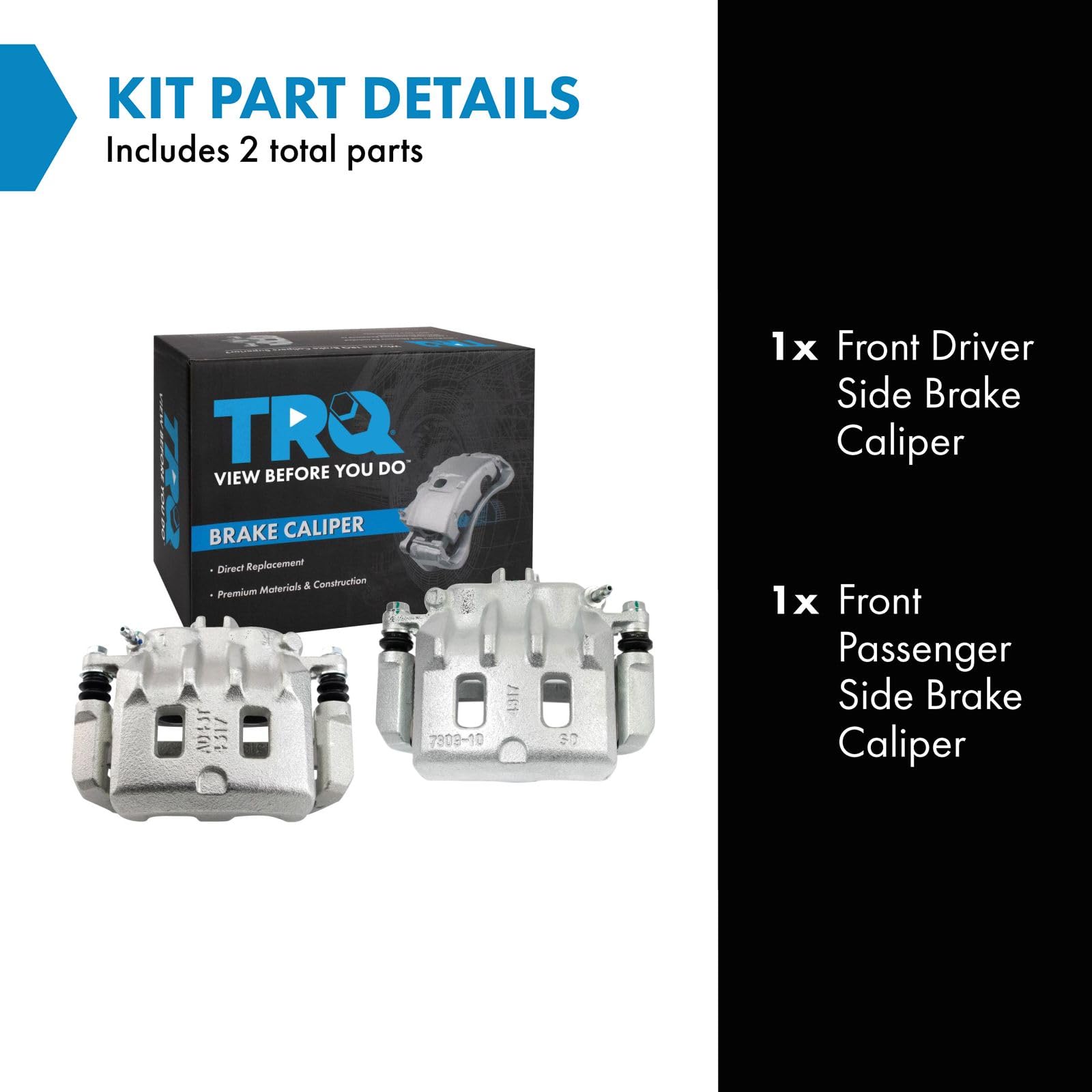 Trq Front Brake Caliper Set Compatible With 2002-2003 Subaru Impreza 2002 Legacy 2000-2002 Outback