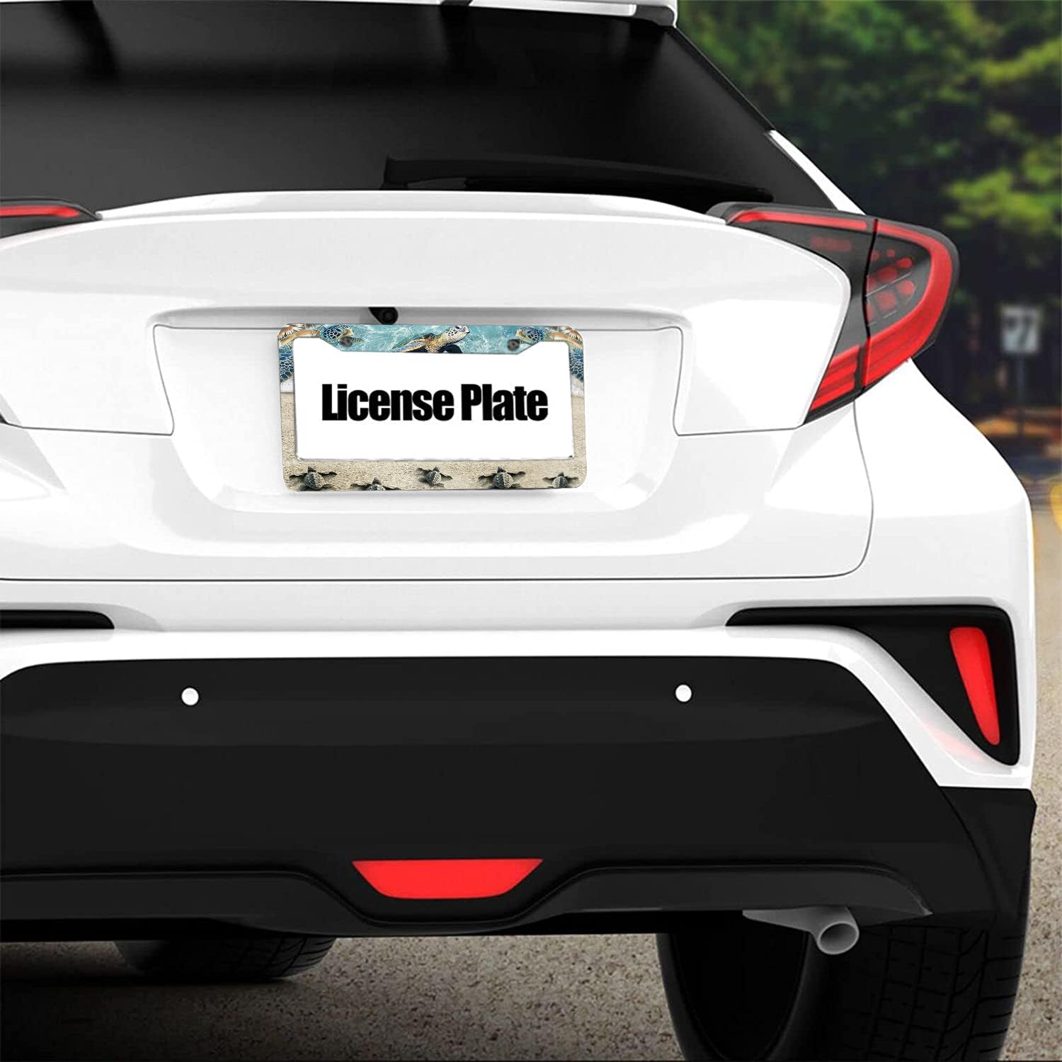 Sea Turtle License Plate Frames Beach License Plate Holder Covers Ocean Vacation Caming Hiking Car Tag With 2 Holes Screws
