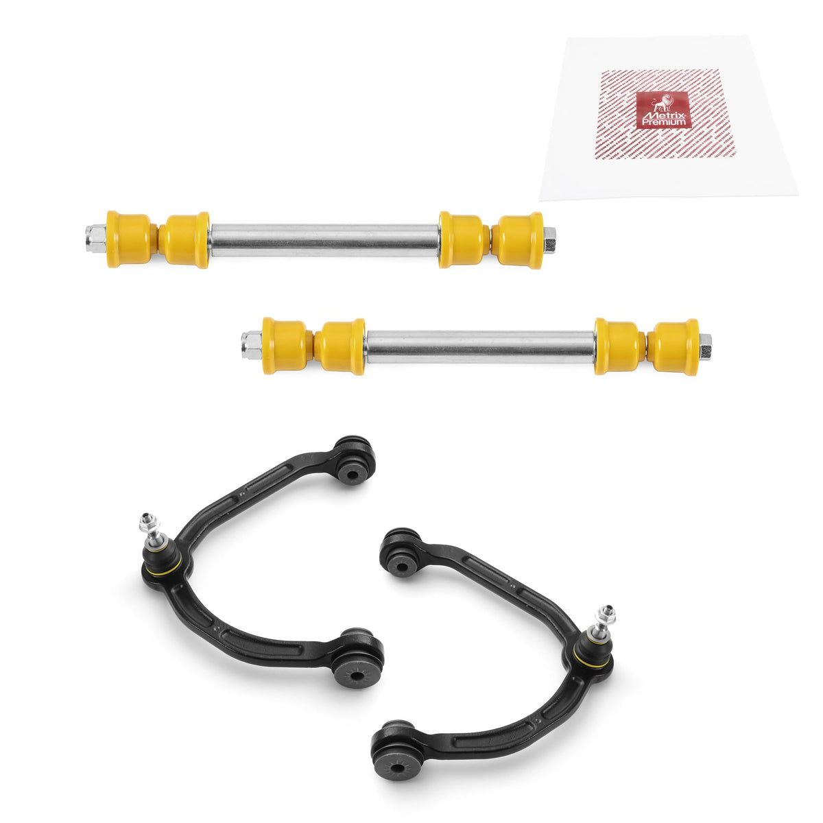 Metrix Premium Chassis Parts - 4 Pc Front L/R Upper Control Arm & Front Sway Bar Stabilizer End Link Kit Fits 03-22 Chevrolet Ex