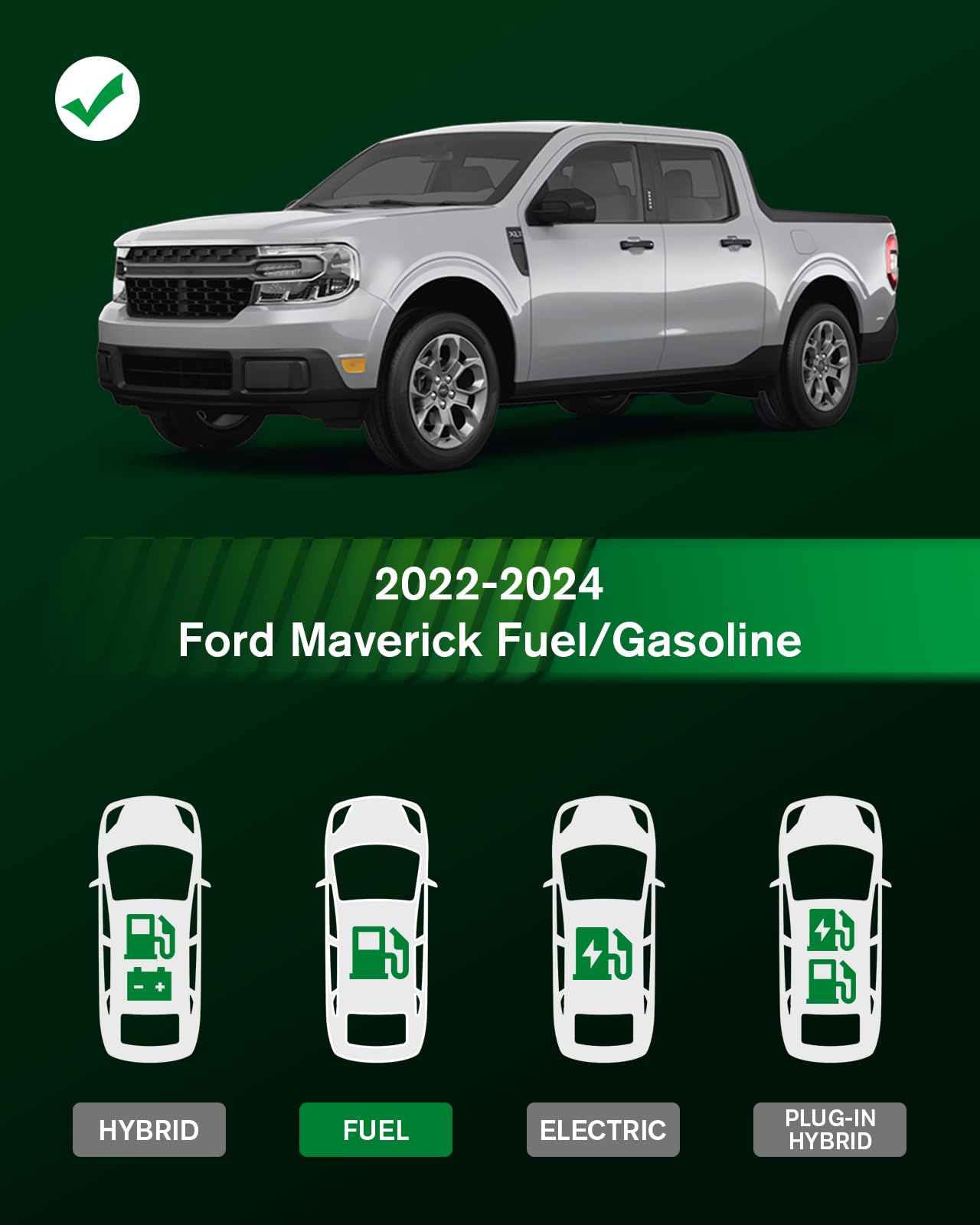 Viwik Floor Mats For Ford Maverick Fuel 2024-2022, Anti Slip 3D Floor Liners, Tpe Waterproof Car Mats, Custom Fit All Weather Pr