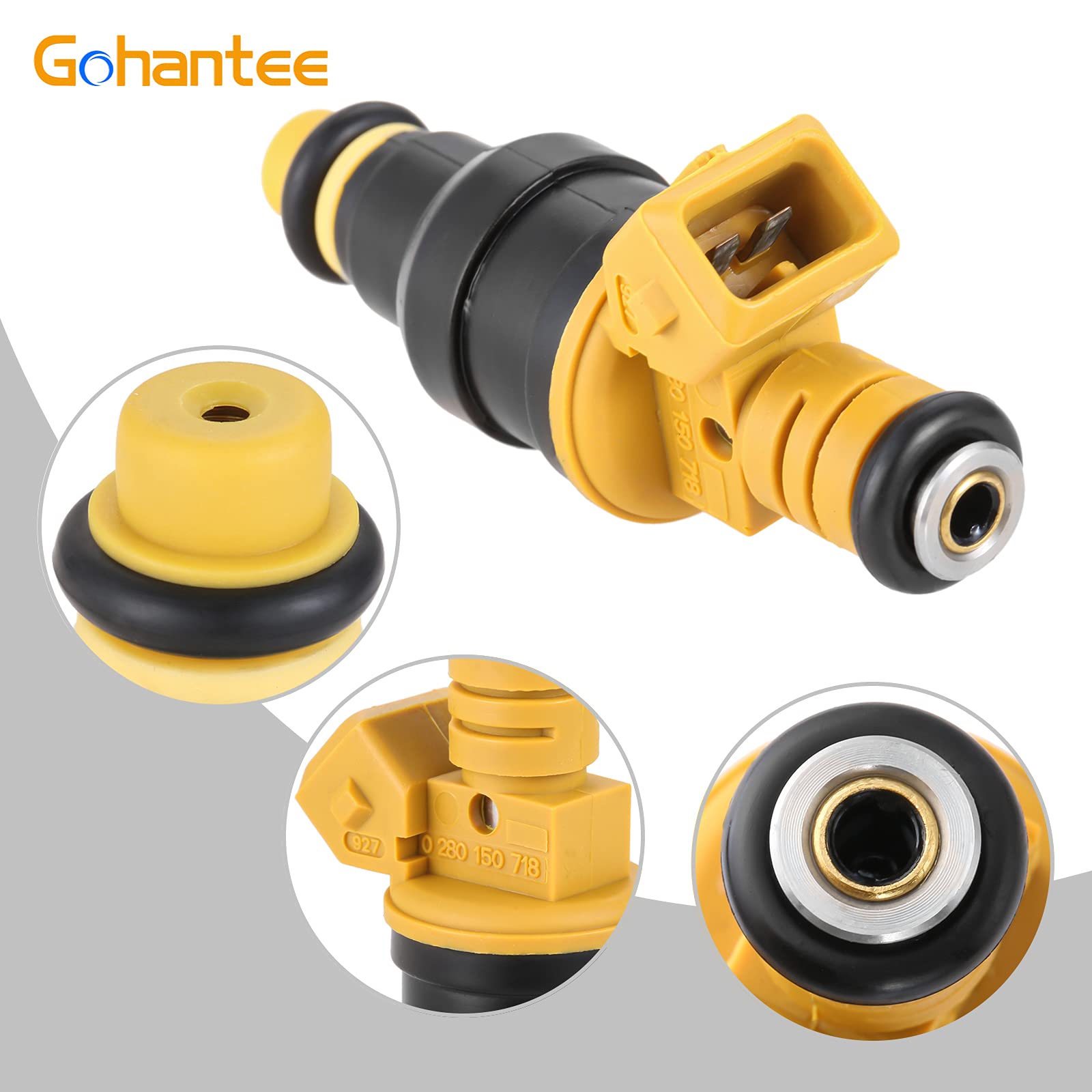 0280150718 Fuel Injector Replacement For Ford Compatible With F150 F250 F350 E150 E250 Mustang Expedition Lincoln Mercury 4.6L 5.0L 5.4L 5.8L Engine Replace# 280150943 0280150939 0280150909 0280150943