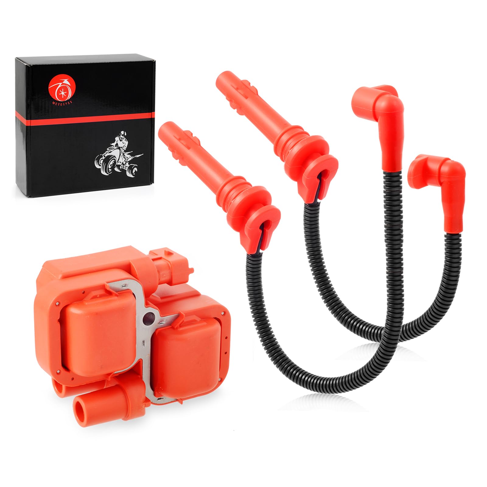 Moto1988 Ignition coil & Spark plug Wire Cap for Polaris RZR XP 4 S 900 1000 RS1 Turbo 2014-2023 4014296 4014295 4017695 4017694