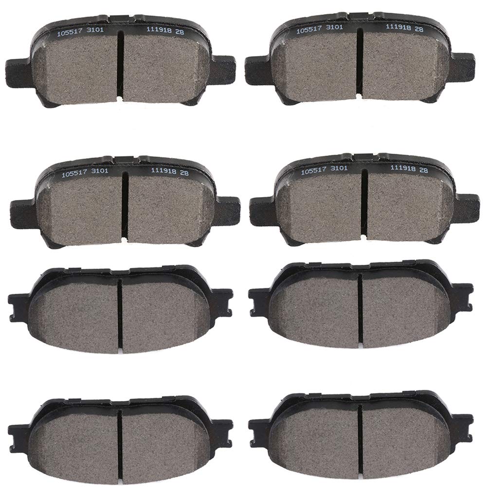 Ceramic Brake Pads Kits,Scitoo 8Pcs Brakes Pads Set Fit For 2005-2007 For Toyota Avalon,2005-2006 For Toyota Camry,2004-2008 For