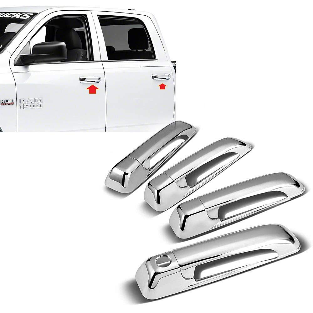 Overun 3-Layers Shiny Chrome Plated 4-Door Handle Overlay Covers Designed For R
