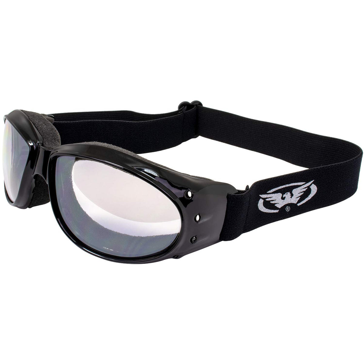 Global Vision Eliminator Dirt Bike Padded Motorcycle Riding Goggles for Men and Women (Black Frame/Smoke Lens) (Clear)