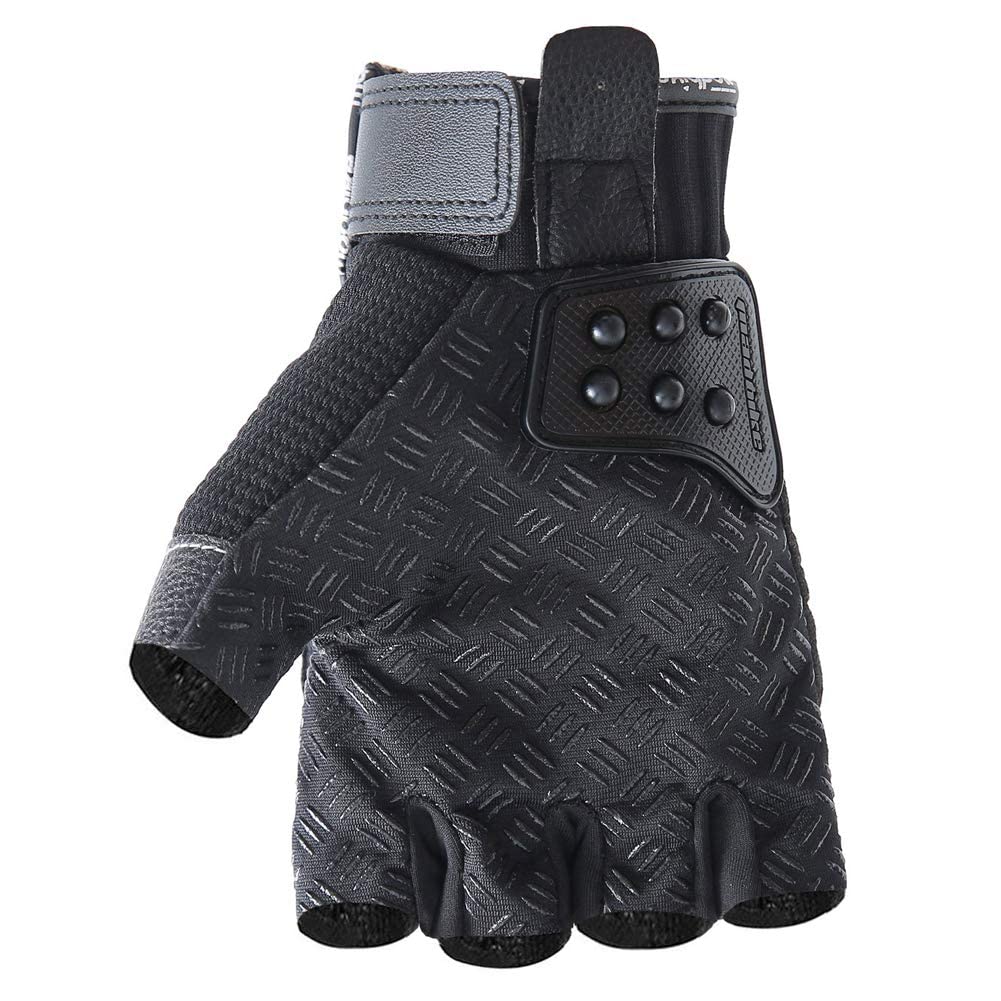 Steel Outdoor Knuckle Motorcycle Motorbike Powersports Safety Gloves (Medium, Touch Screen)