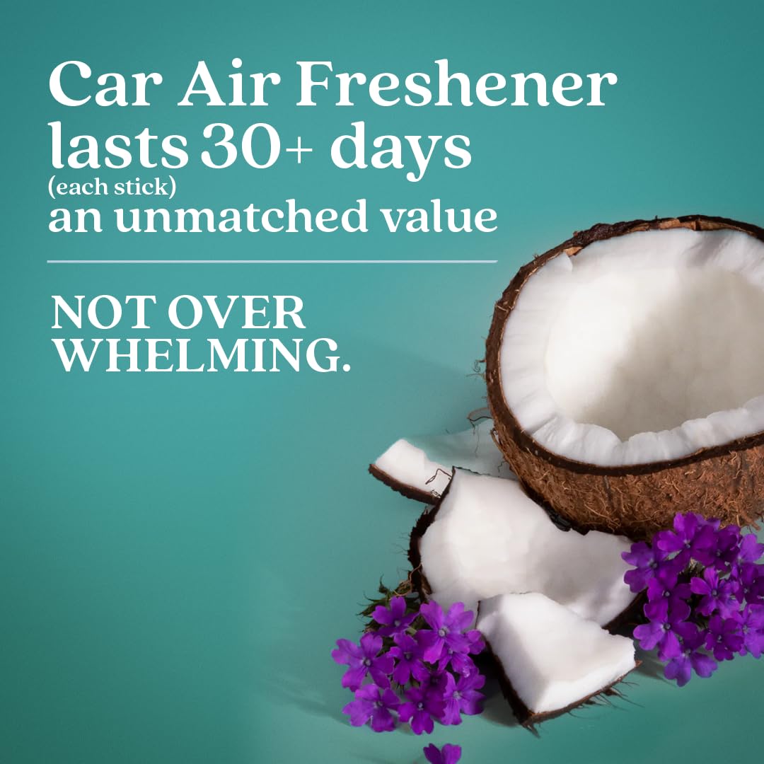 Enviroscent Non-Toxic Car Air Freshener (Seaside Coconut & Verbena) Natural Car Air Freshener | Essential Oil Diffuser | Car Sce