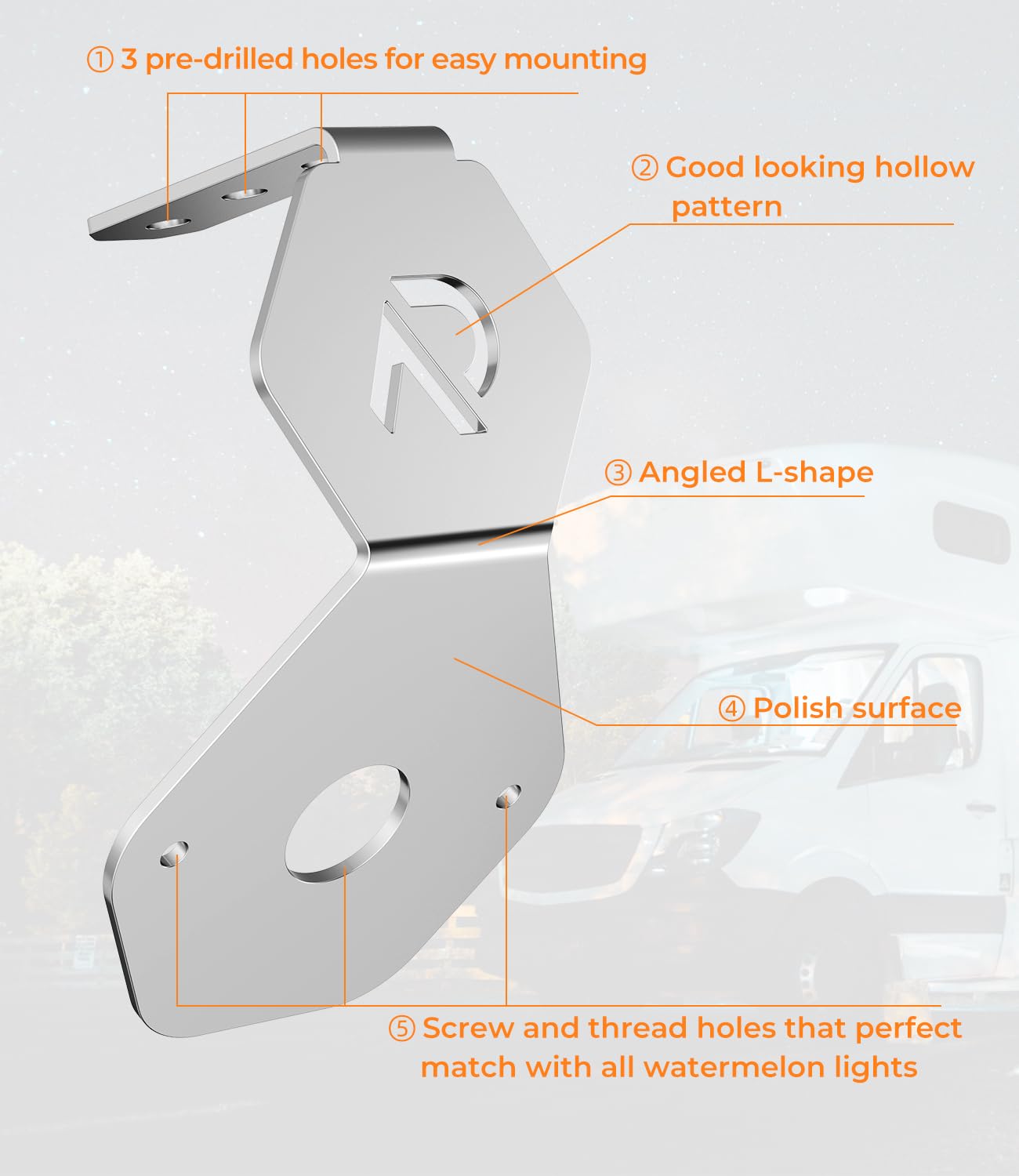 Mirror Turn Signal Bracket Universal Fits For Watermelon Light Turn Signal Mounting Bracket Angled Turn Signal Holder Stainless