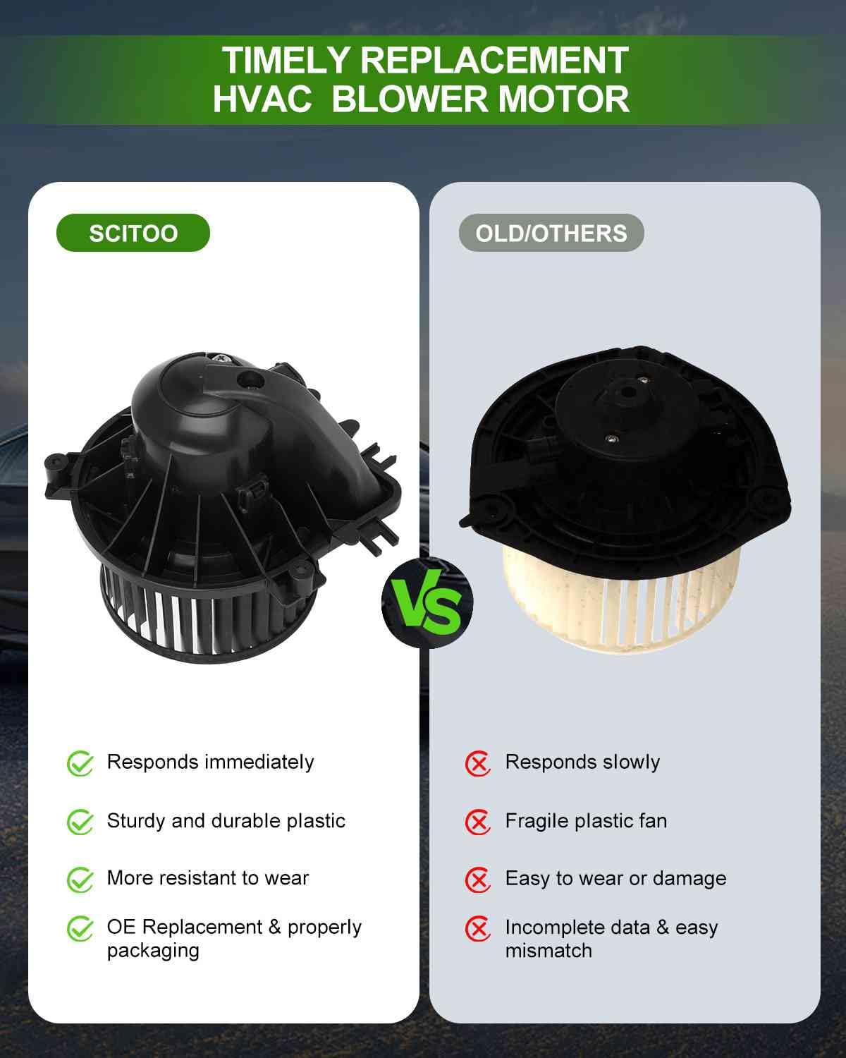 Scitoo Hvac Heater Blower Motor With Fan Cage Front 700271 For Mini For Cooper L4 1.6L 2002 2003 2004 2005 2006 2007 2008