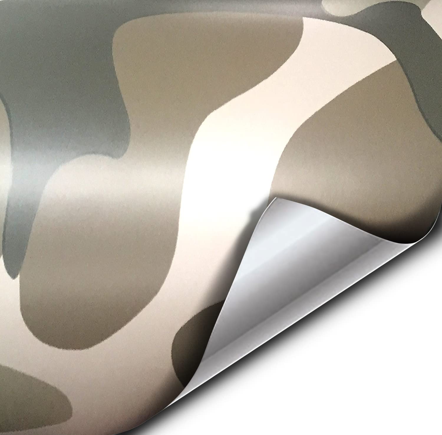Vvivid Vinyl Camouflage Pattern Wrap Air-Release Adhesive Film Sheets (1Ft X 5Ft, Desert Camo)