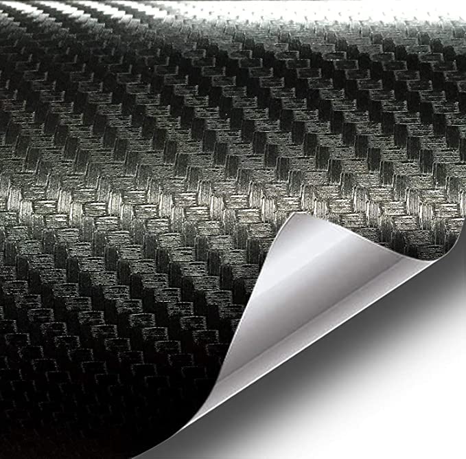 Vvivid Xpo Dry Deep Black 3D Carbon Fiber Vinyl Wrap Roll With Air Release Technology (1.5Ft X 5Ft)