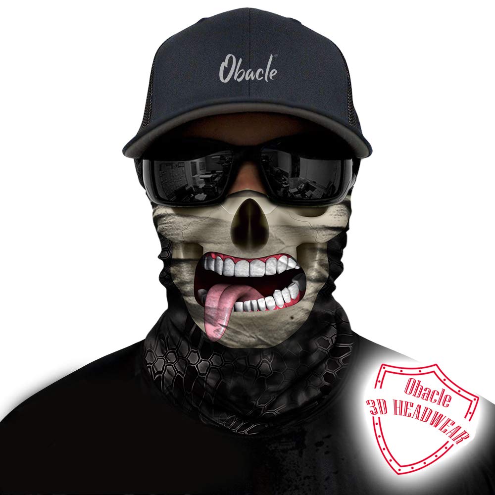 Obacle Half Face Mask Sun Dust Wind Protection Durable Tube Bandana Skull Skeleton Face Mask For Men Women Bike Riding Motorcycl