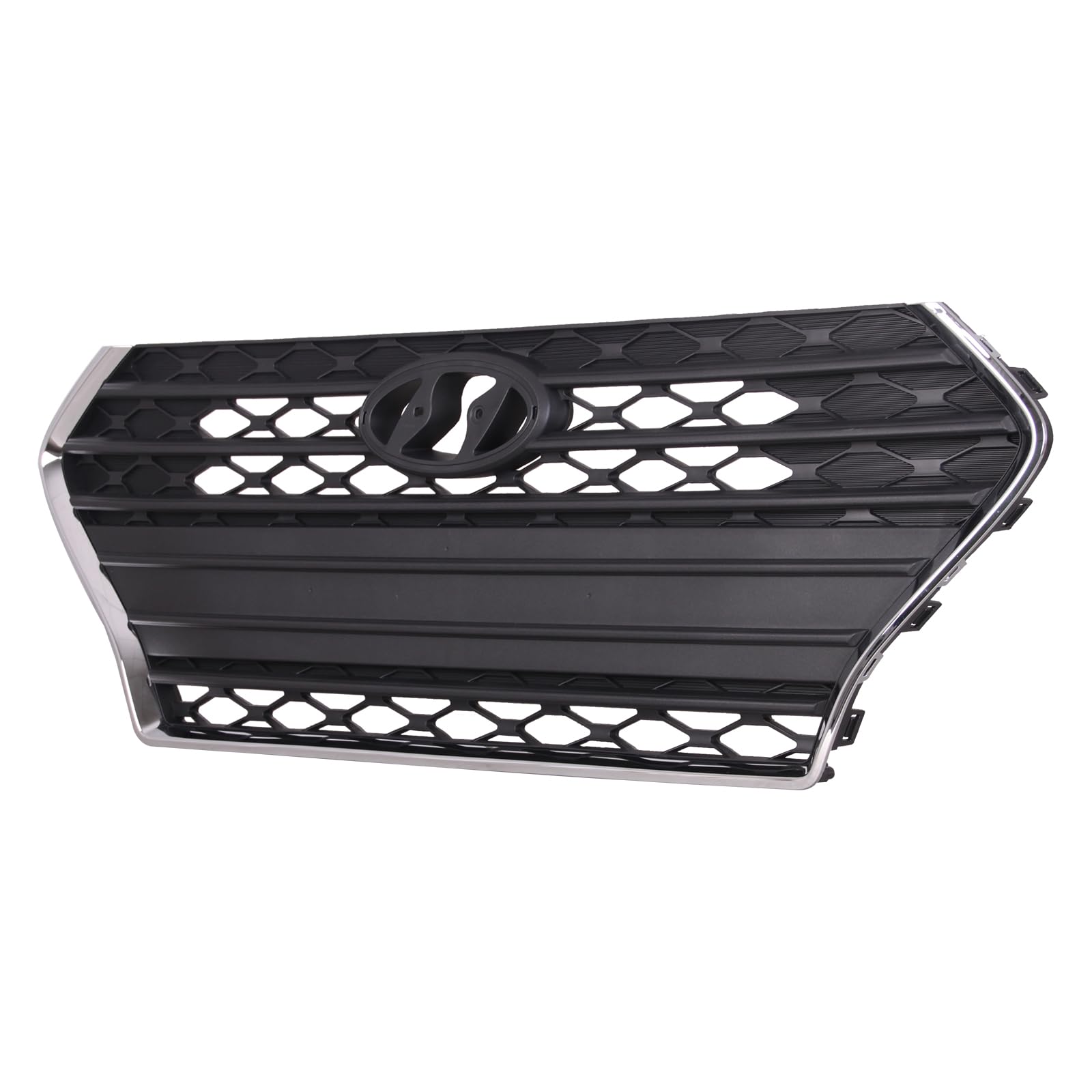 TYG (CAPA QUALITY) Chrome Front Grille Compatible with 2018-2018 Hyundai Accent Sedan w/o Collision Warning Black Bars, PP OEM R