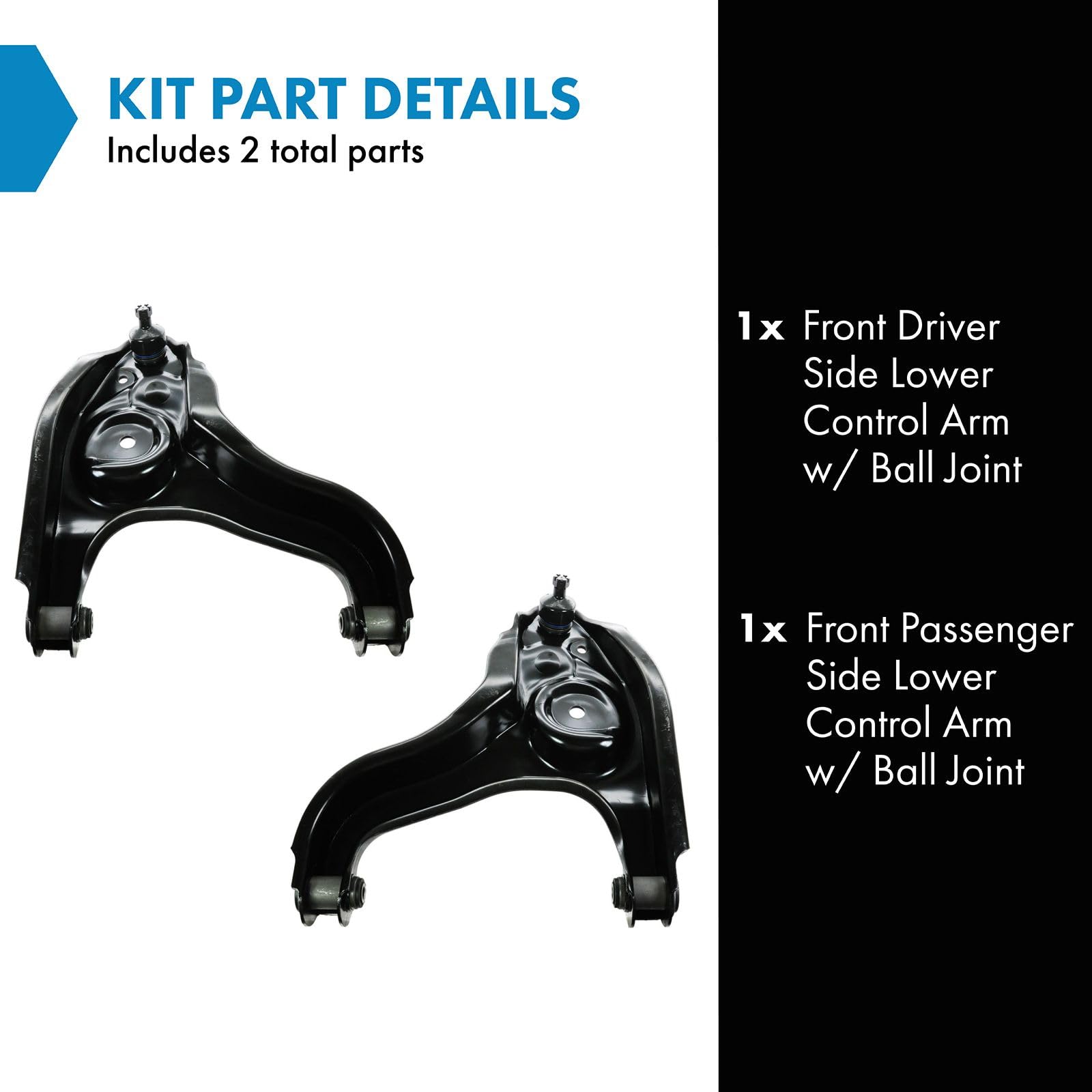 Trq Front Lower Control Arm With Ball Joint Set Compatible With 1994-1999 Dodge Ram 1500